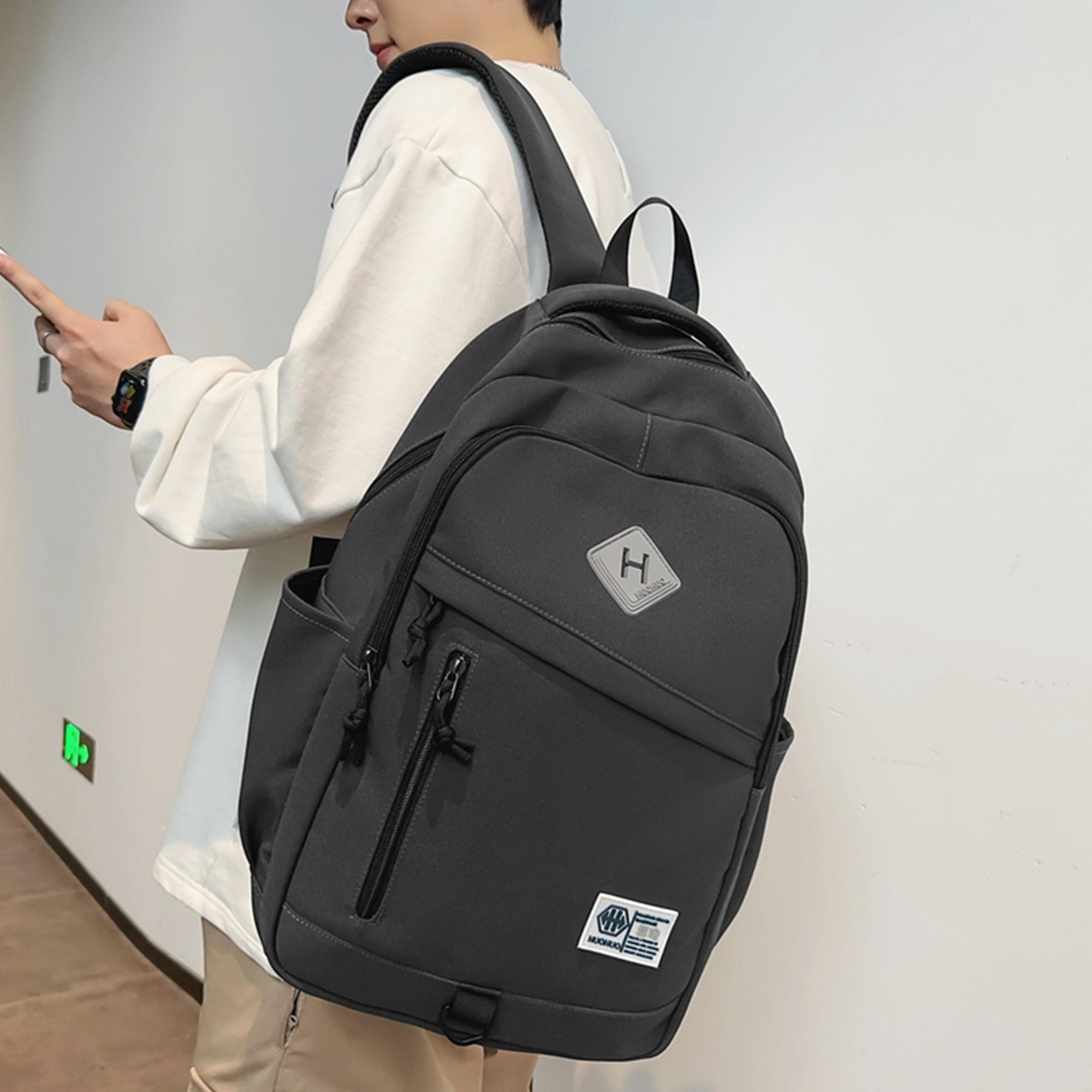 Minimalist Color Block Nylon Backpack For Work Travel And Daily Use 7