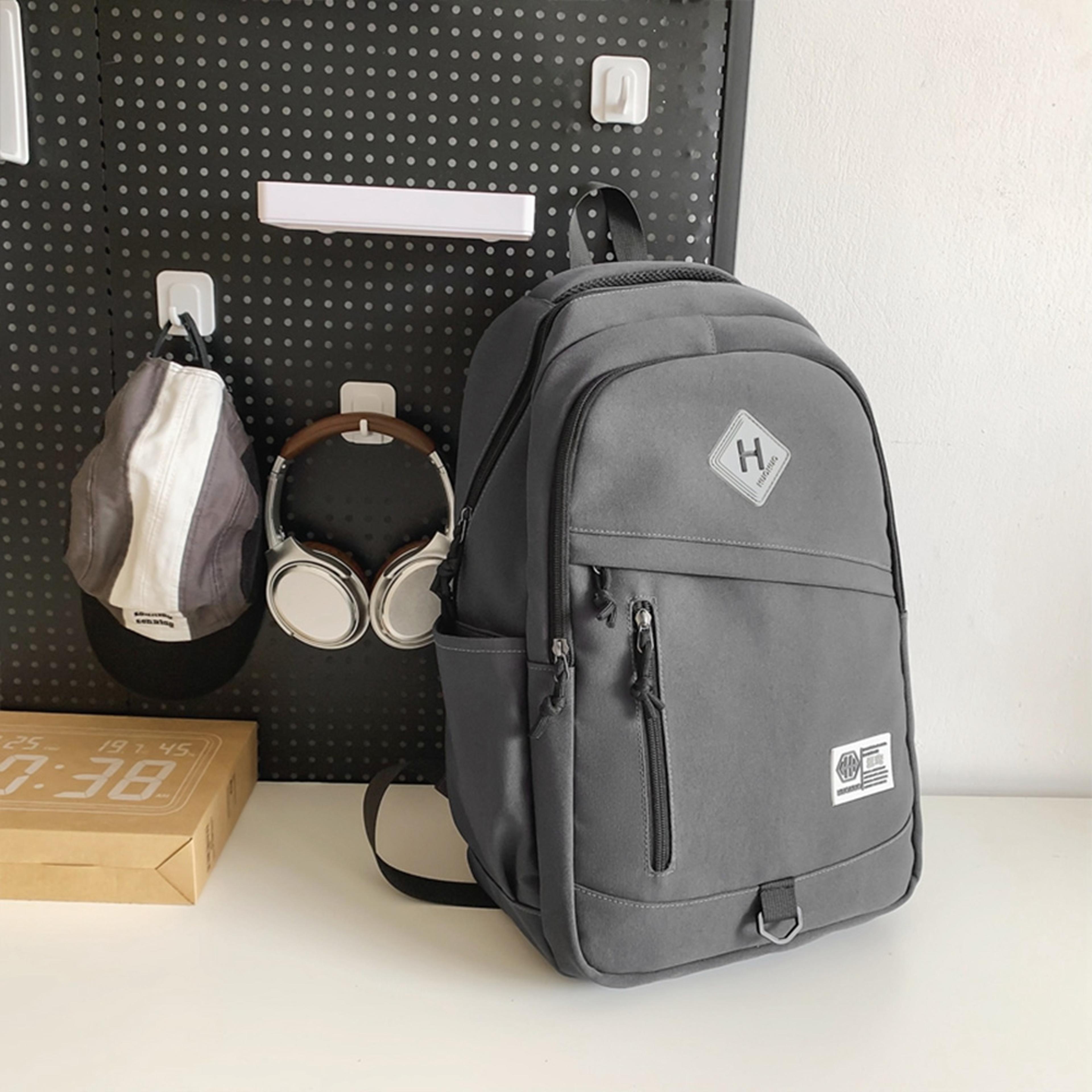 Minimalist Color Block Nylon Backpack For Work Travel And Daily Use 1
