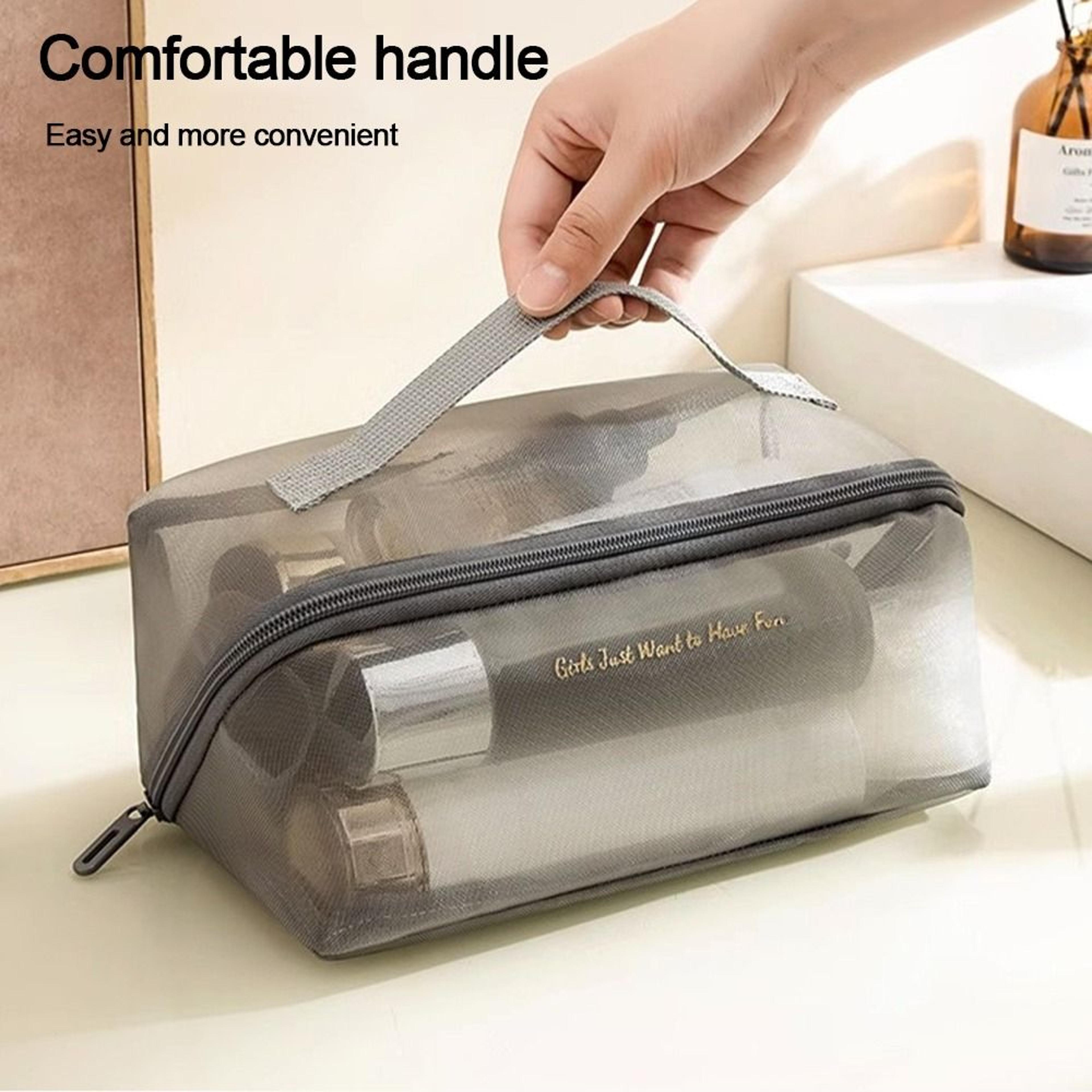 Large Capacity Mesh Makeup Bag Travel Makeup Organizer Pouch 6