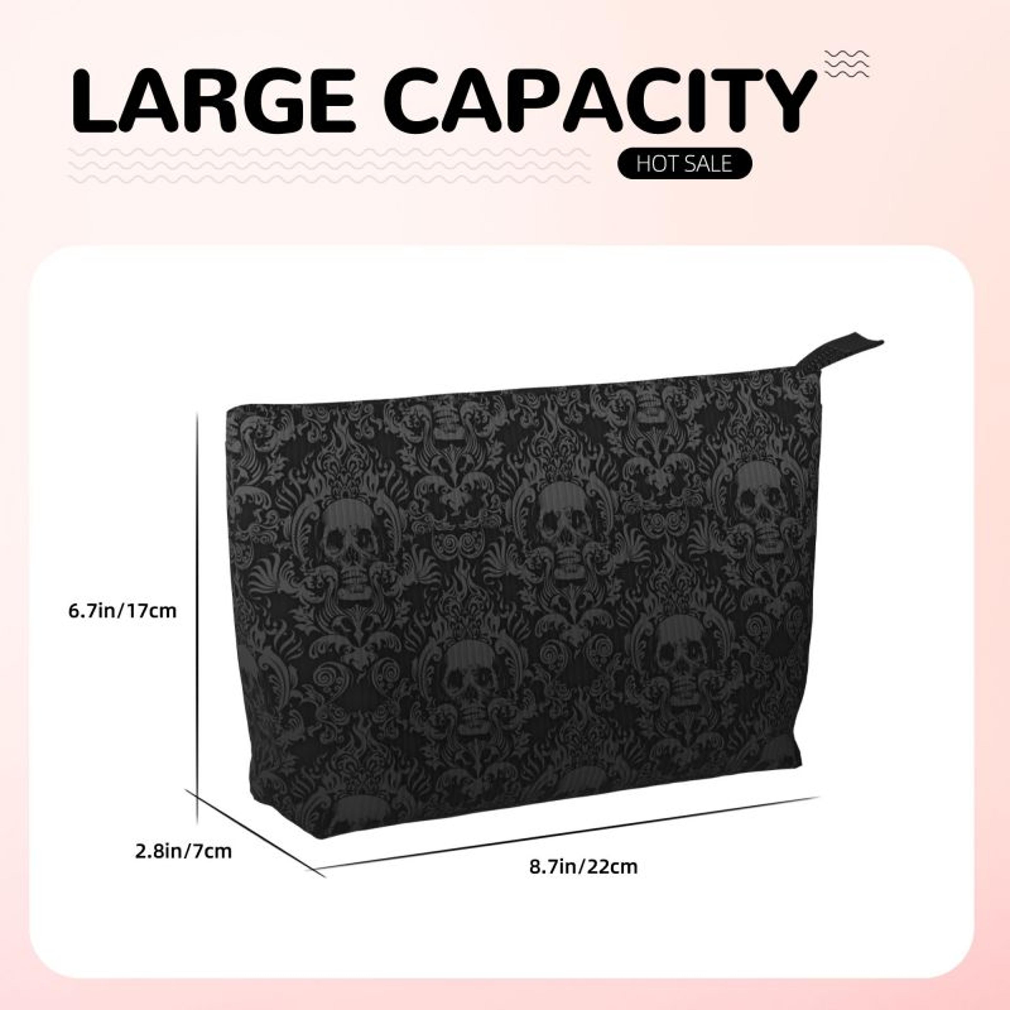 Gothic Skull Toiletry Bag For Travel Makeup Storage 4