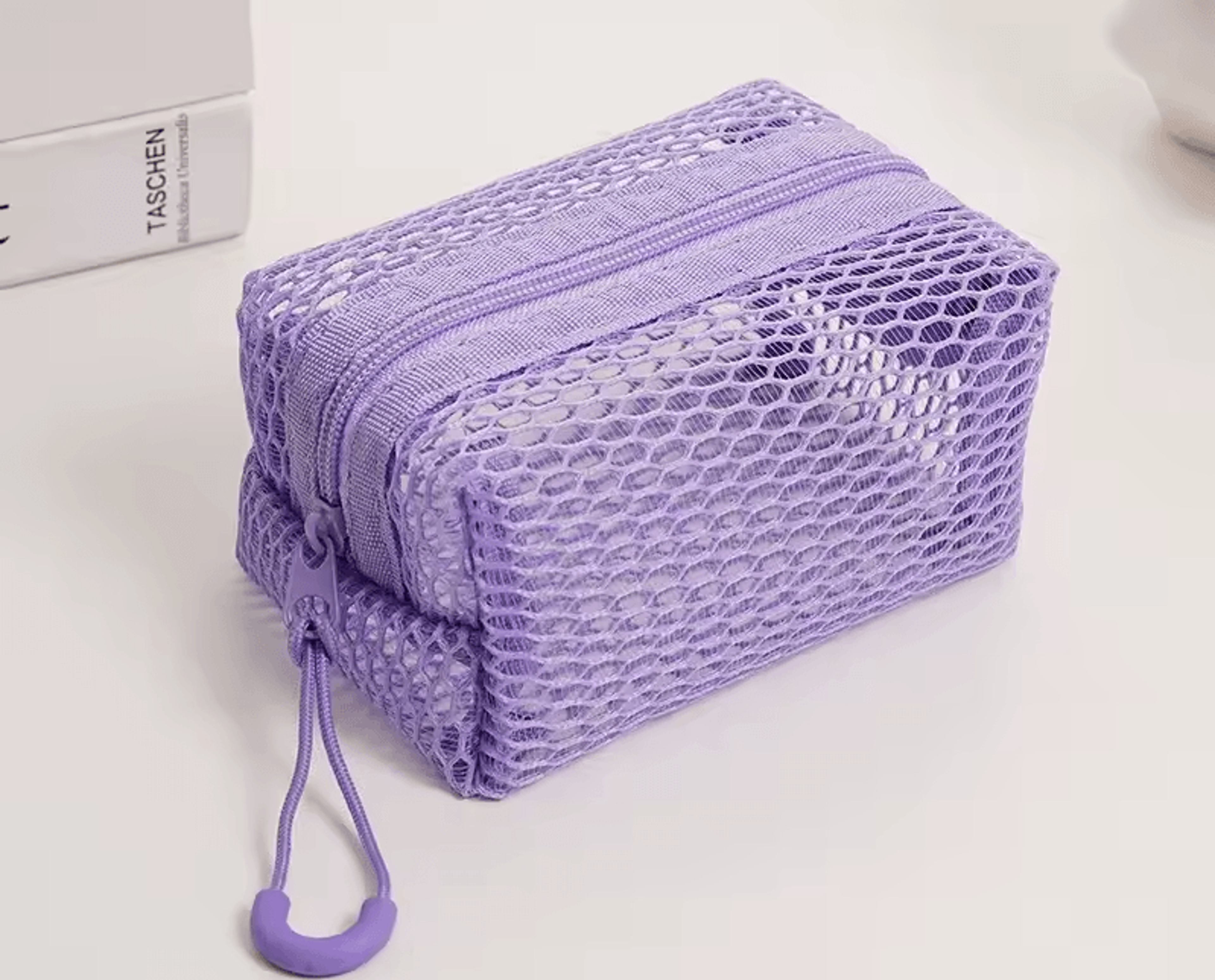 Multicolor Mesh Makeup Bag Lightweight Travel Cosmetic Pouch With Zipper 3