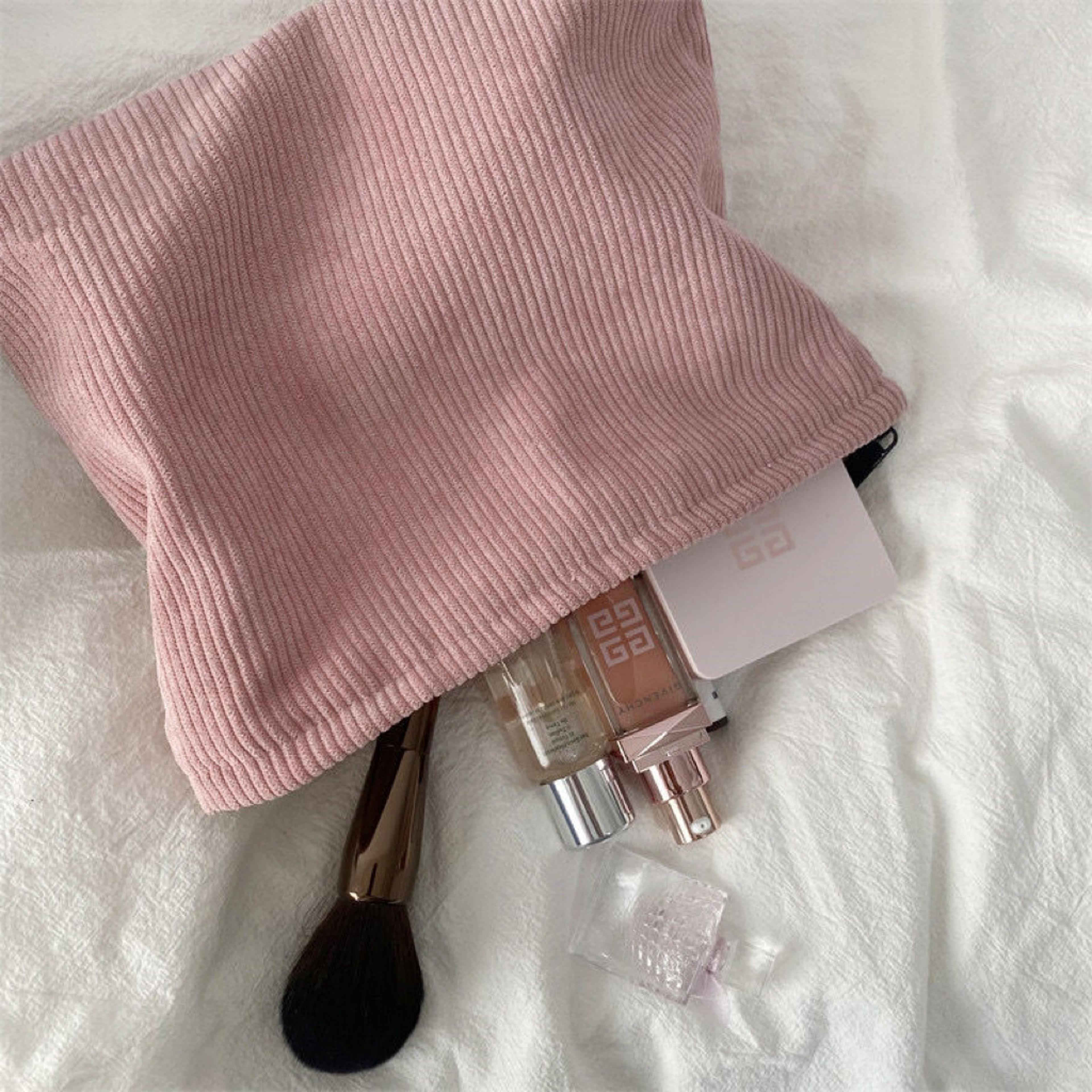Corduroy Makeup Bag Large Capacity Travel Cosmetic Organizer 1