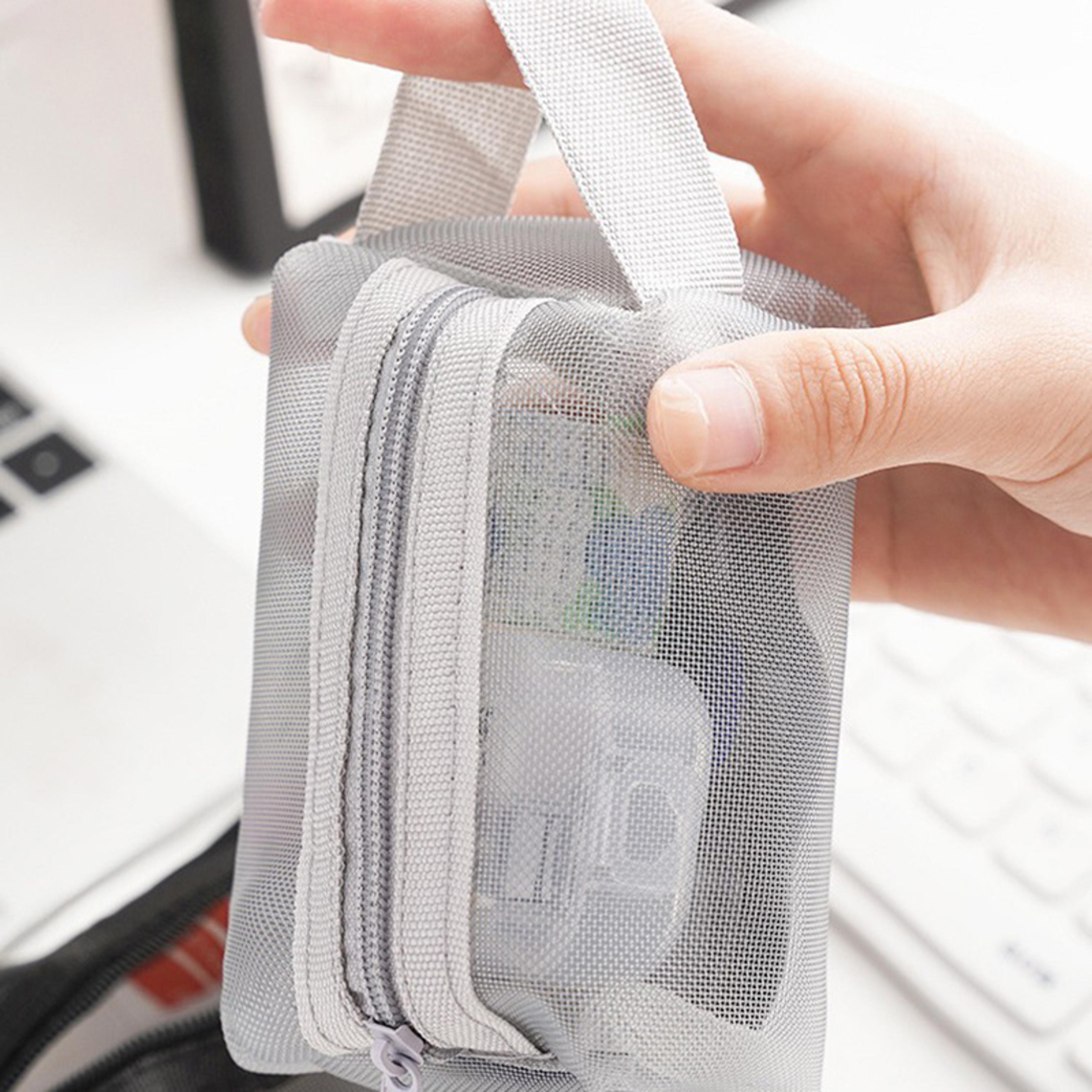 Travel Mesh Cosmetic Bag Zipper Makeup Bag Toiletry Organizer Pouch 5