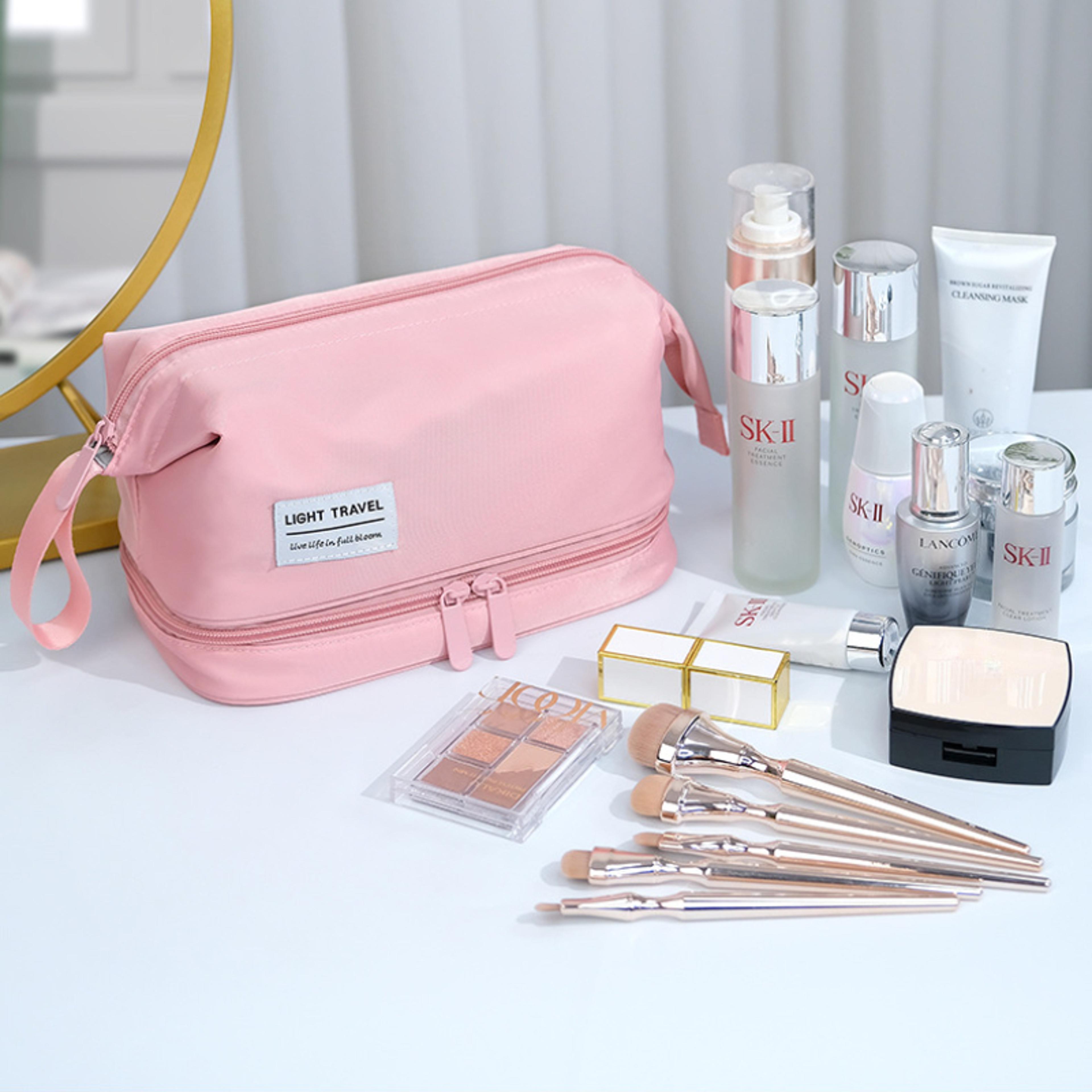 Large Capacity Double Layer Travel Makeup Bag And Toiletry Organizer 7