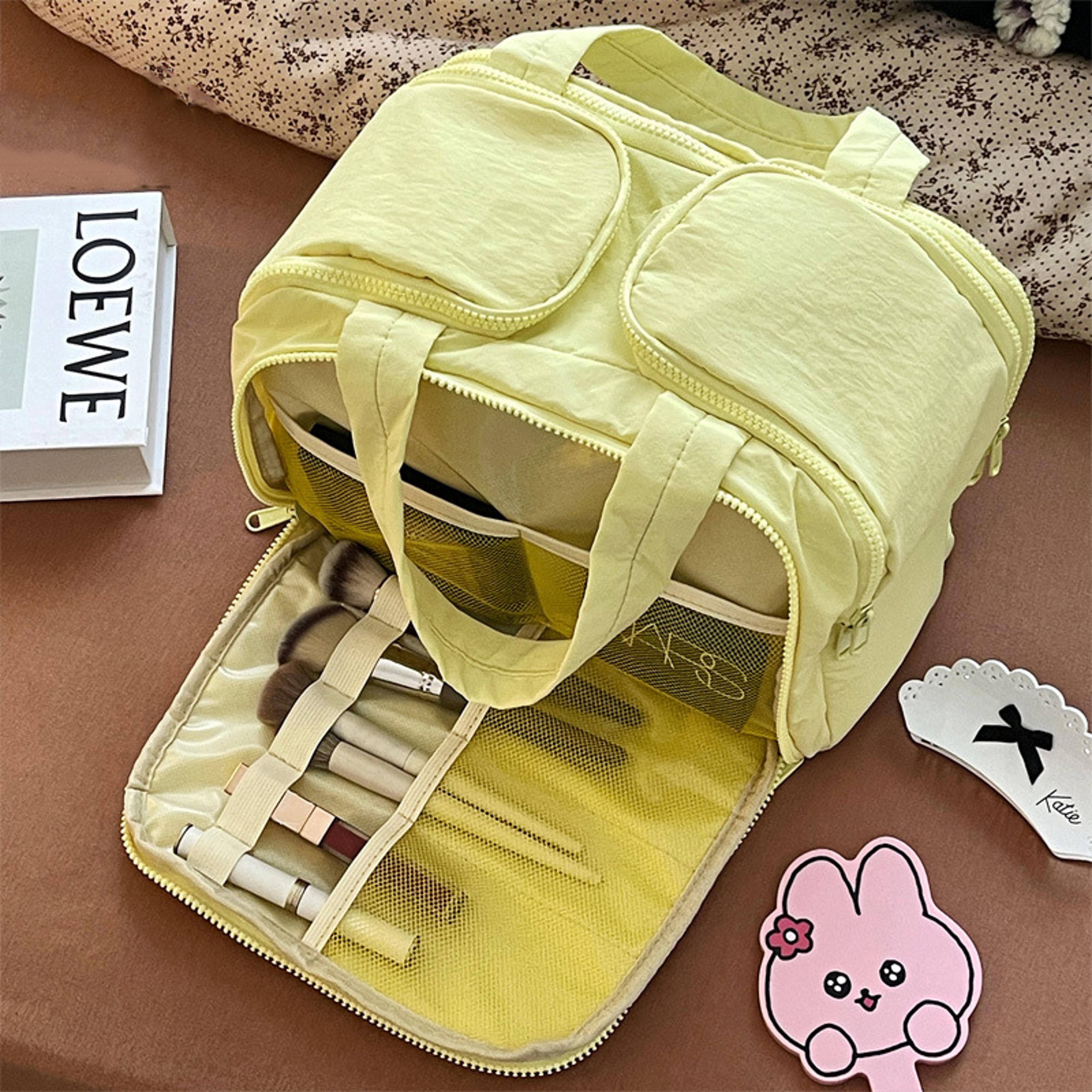 Large Capacity Makeup Organizer Bag With Multiple Pockets For Travel Toiletries 8