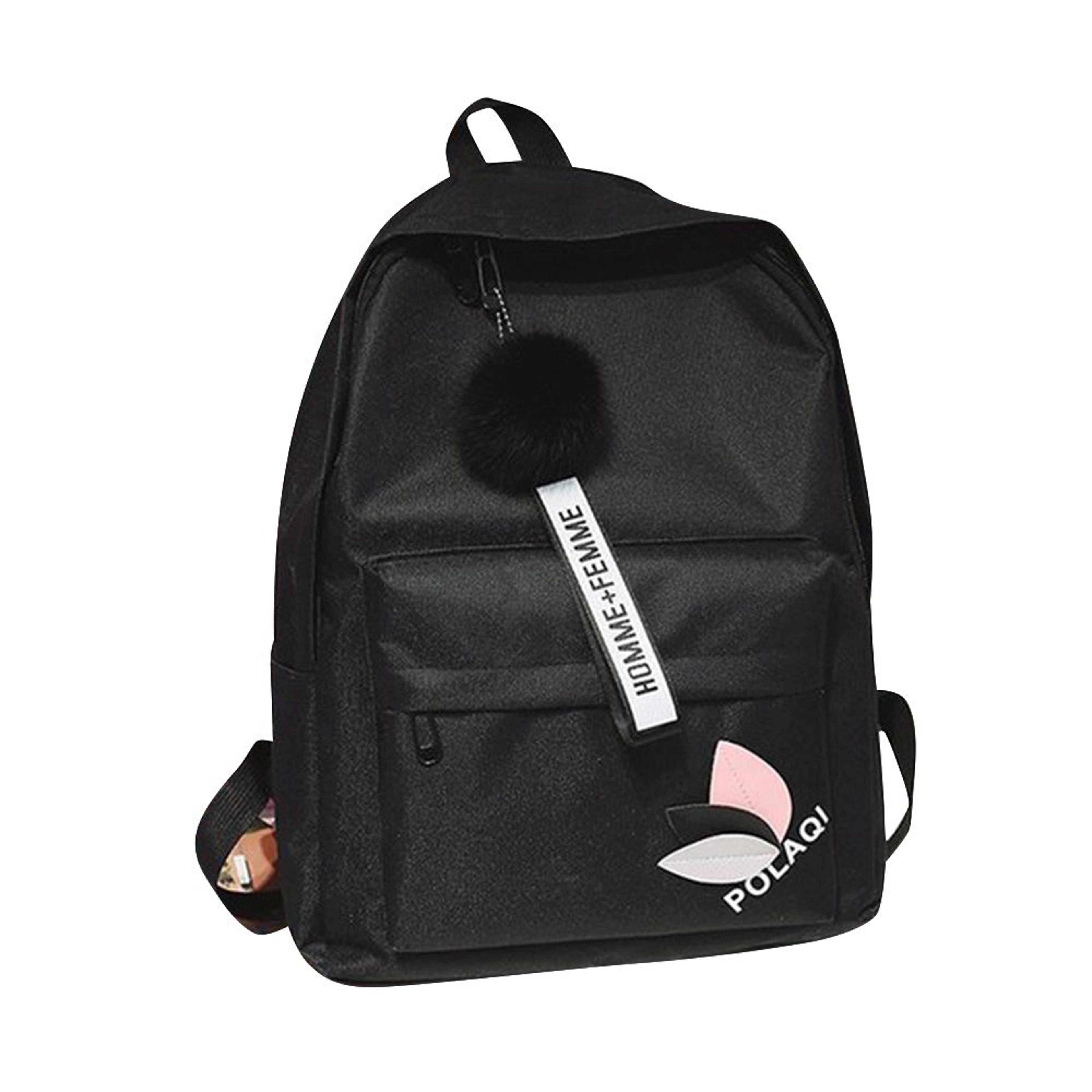 Leaf Print Backpack Large Capacity Women School Bag 0