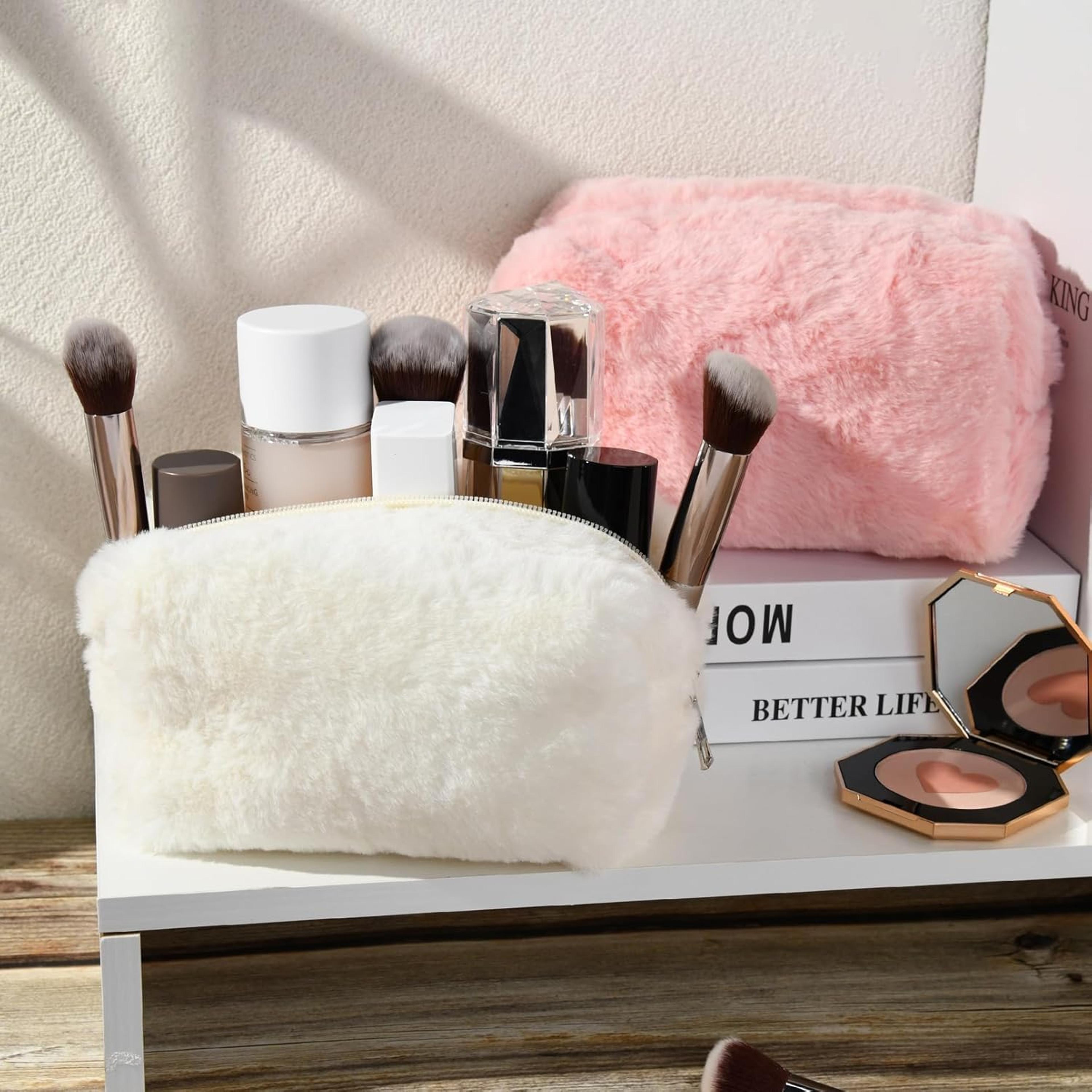 Plush Makeup Bag For Women Cute Puffy Travel Cosmetic Bag And Makeup Pouch 4