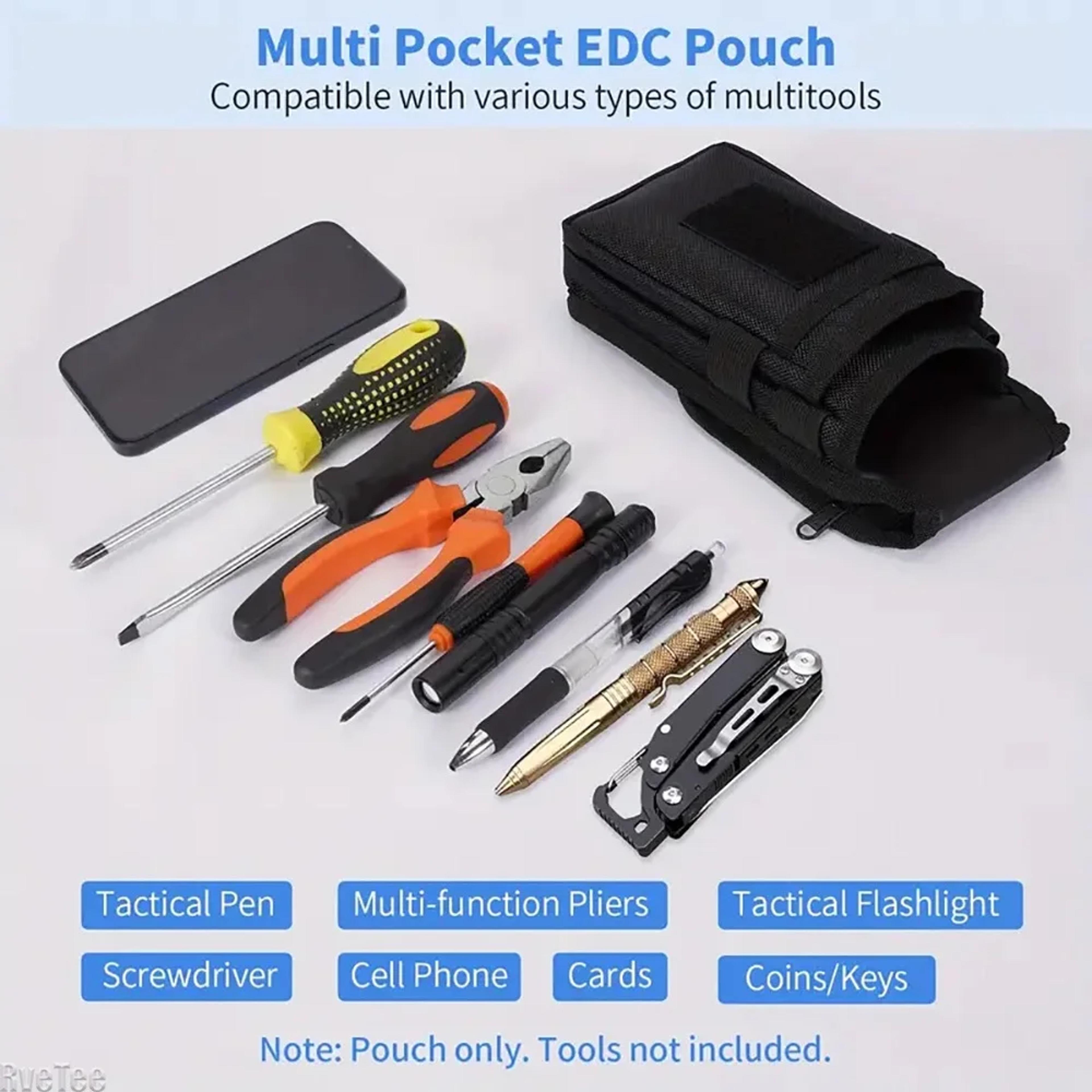 Tactical EDC Pouch Belt Tool Pouch With Multitool Organizer And Phone Holster 2