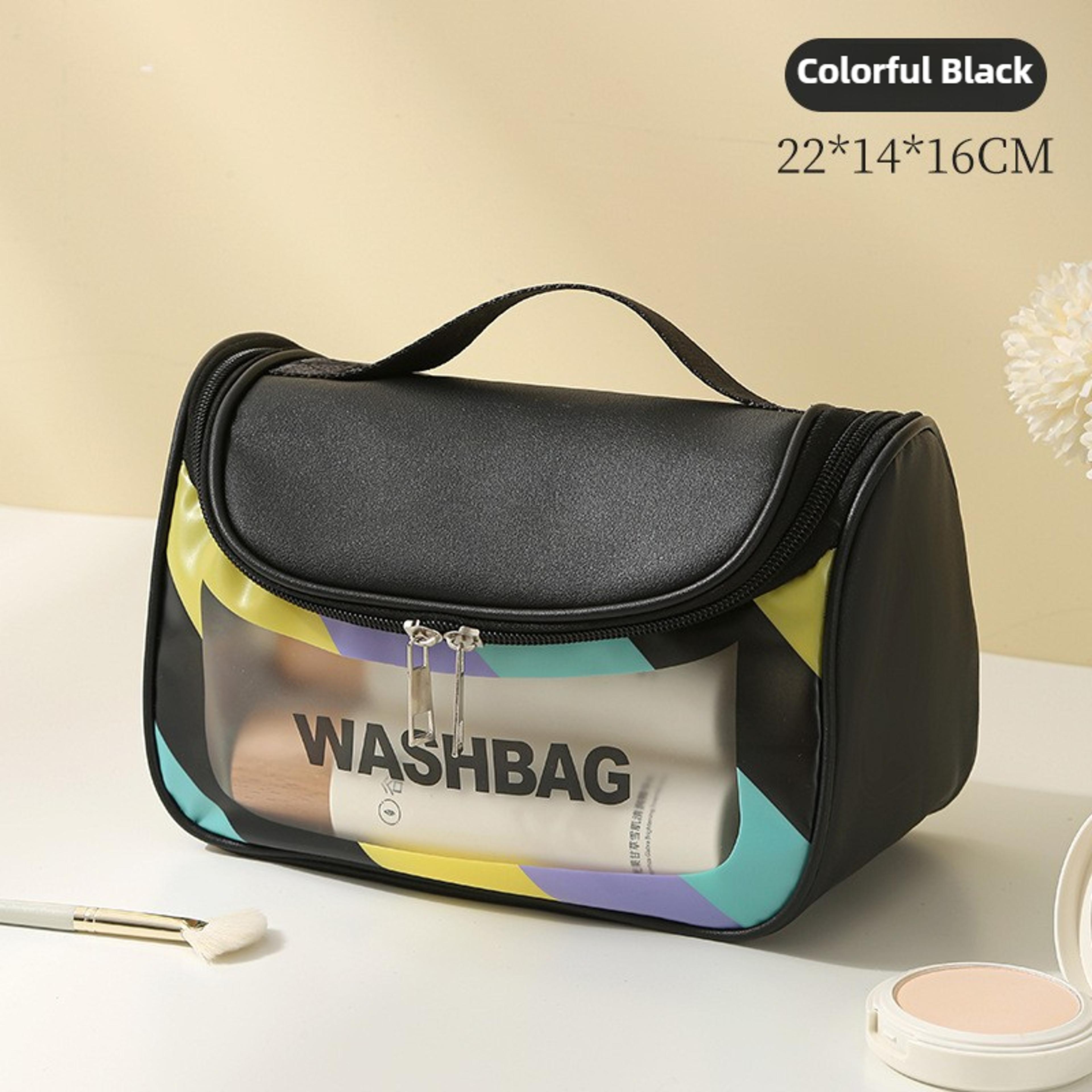 Colorful Travel Makeup Bag Waterproof PU Cosmetic Organizer With Handle 4