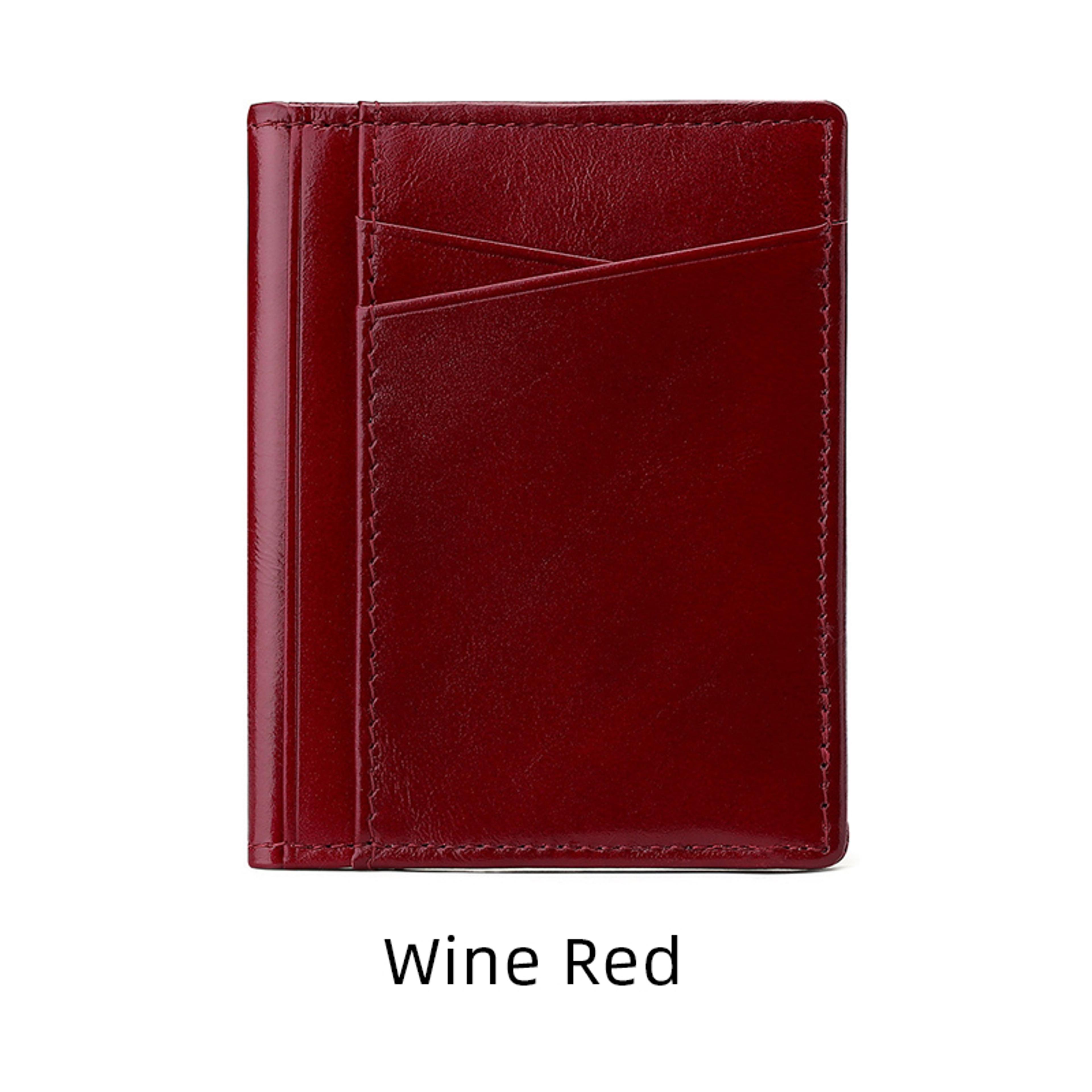 Genuine Leather Slim RFID Card Holder Wallet For Men 1