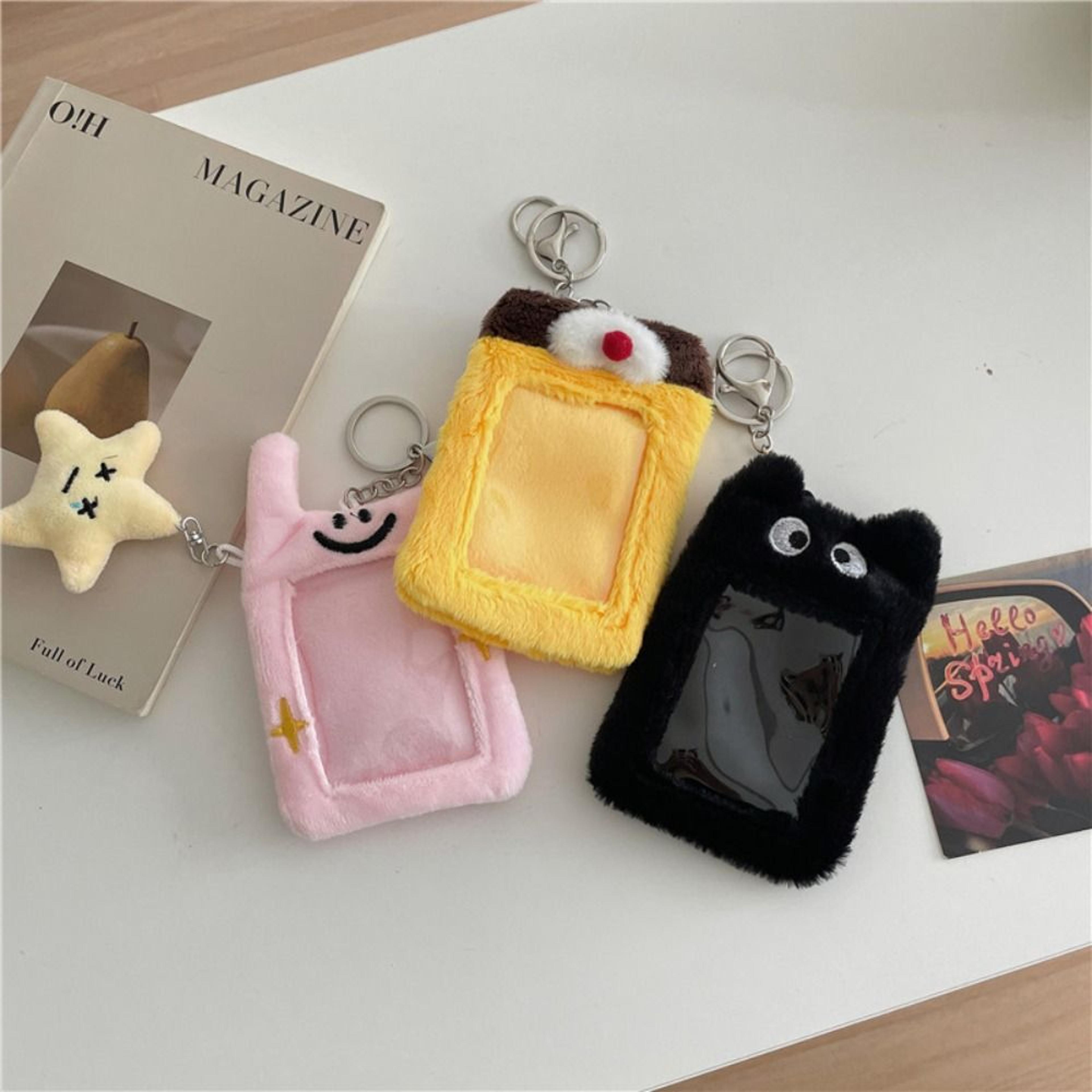 Cute Plush Card Holder Keychain Bear Rabbit Kpop Photocard ID Protector 8