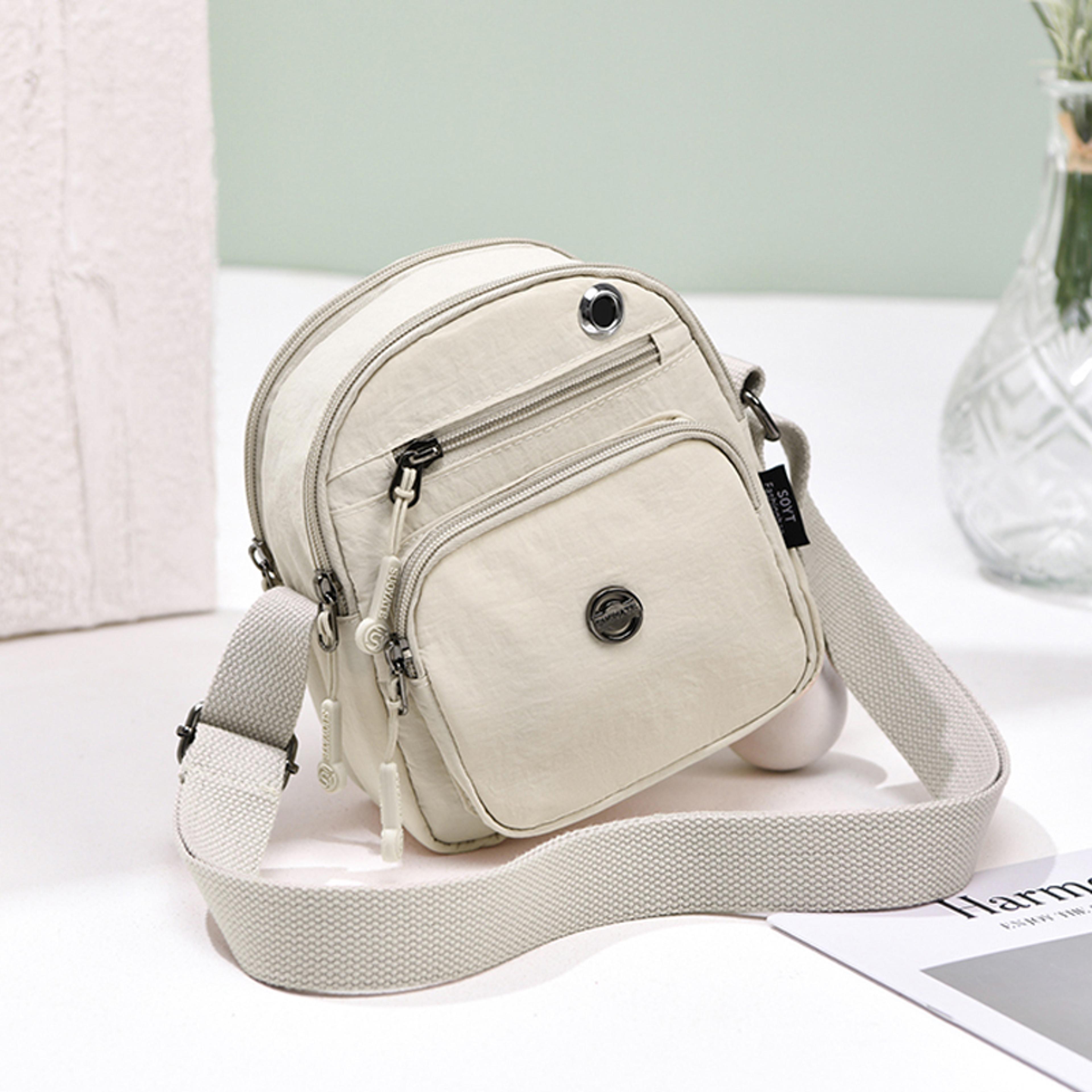 Women Mini Multi Pocket Shoulder Bag Lightweight Fabric Small Messenger Purse 6