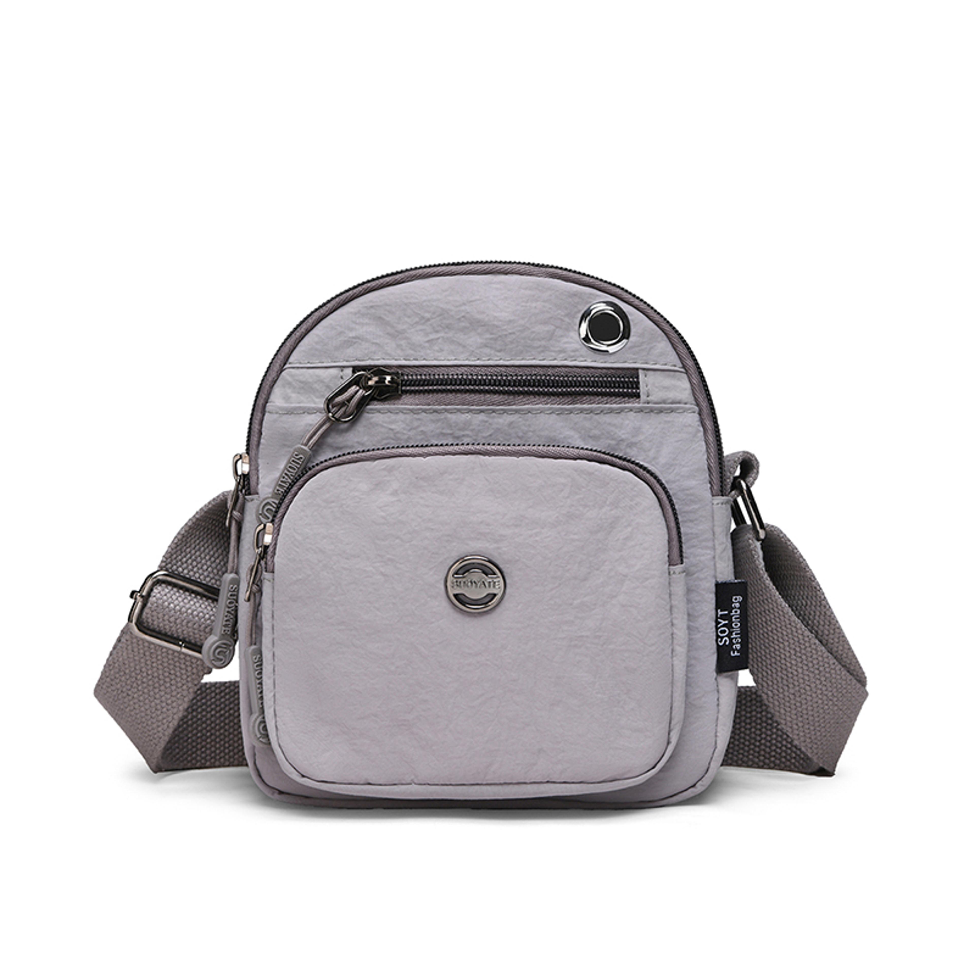 Women Mini Multi Pocket Shoulder Bag Lightweight Fabric Small Messenger Purse 0