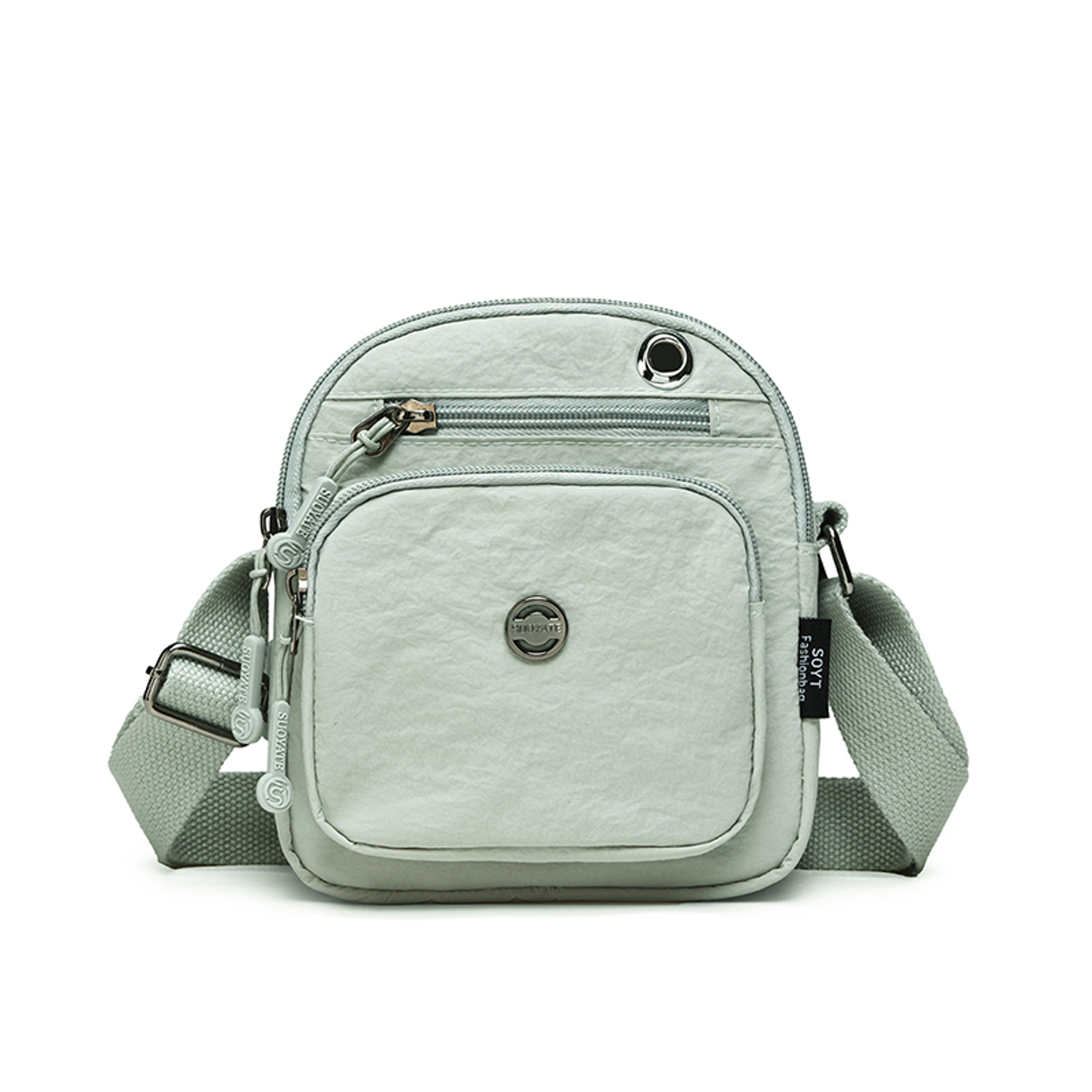 Women Mini Multi Pocket Shoulder Bag Lightweight Fabric Small Messenger Purse 1