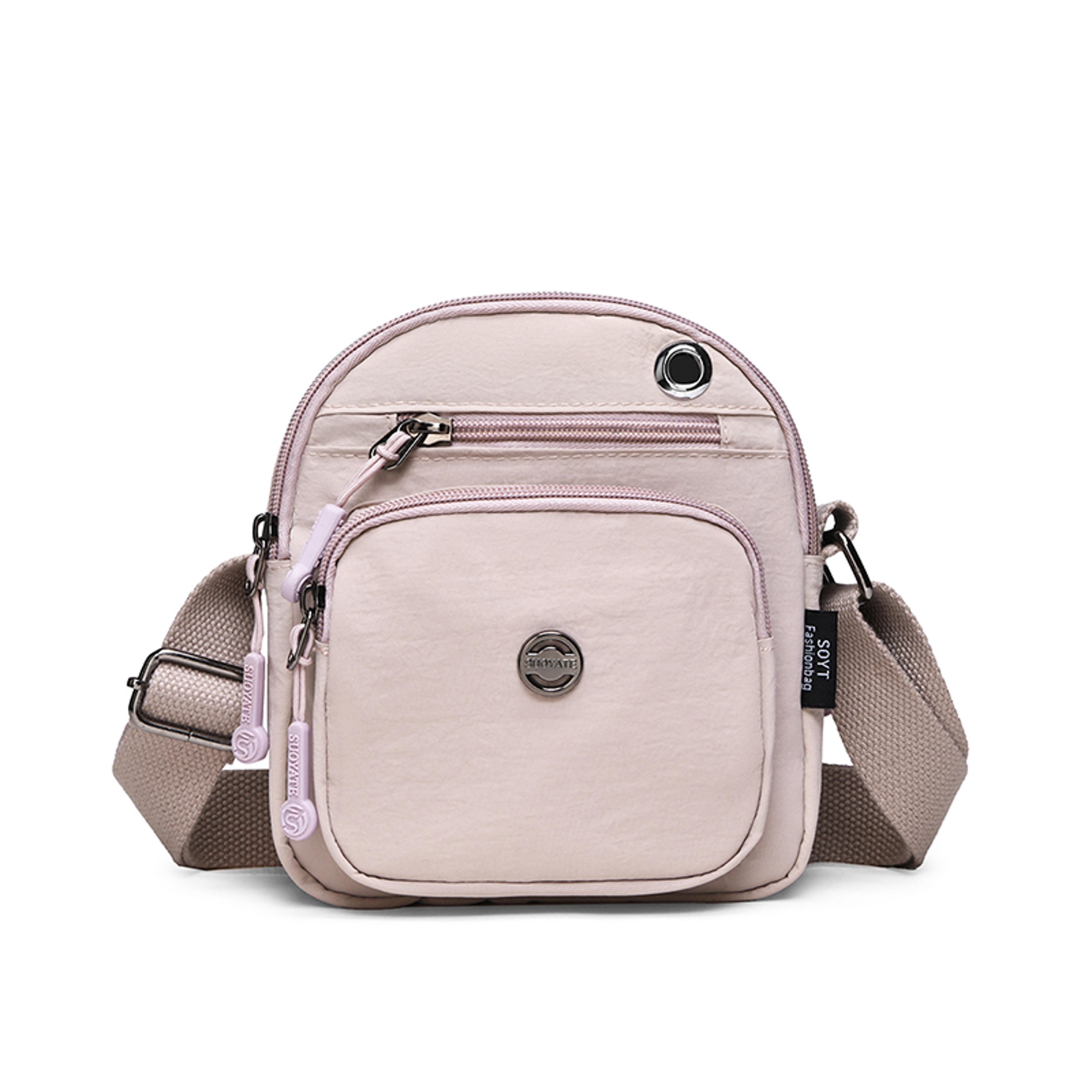 Women Mini Multi Pocket Shoulder Bag Lightweight Fabric Small Messenger Purse 3