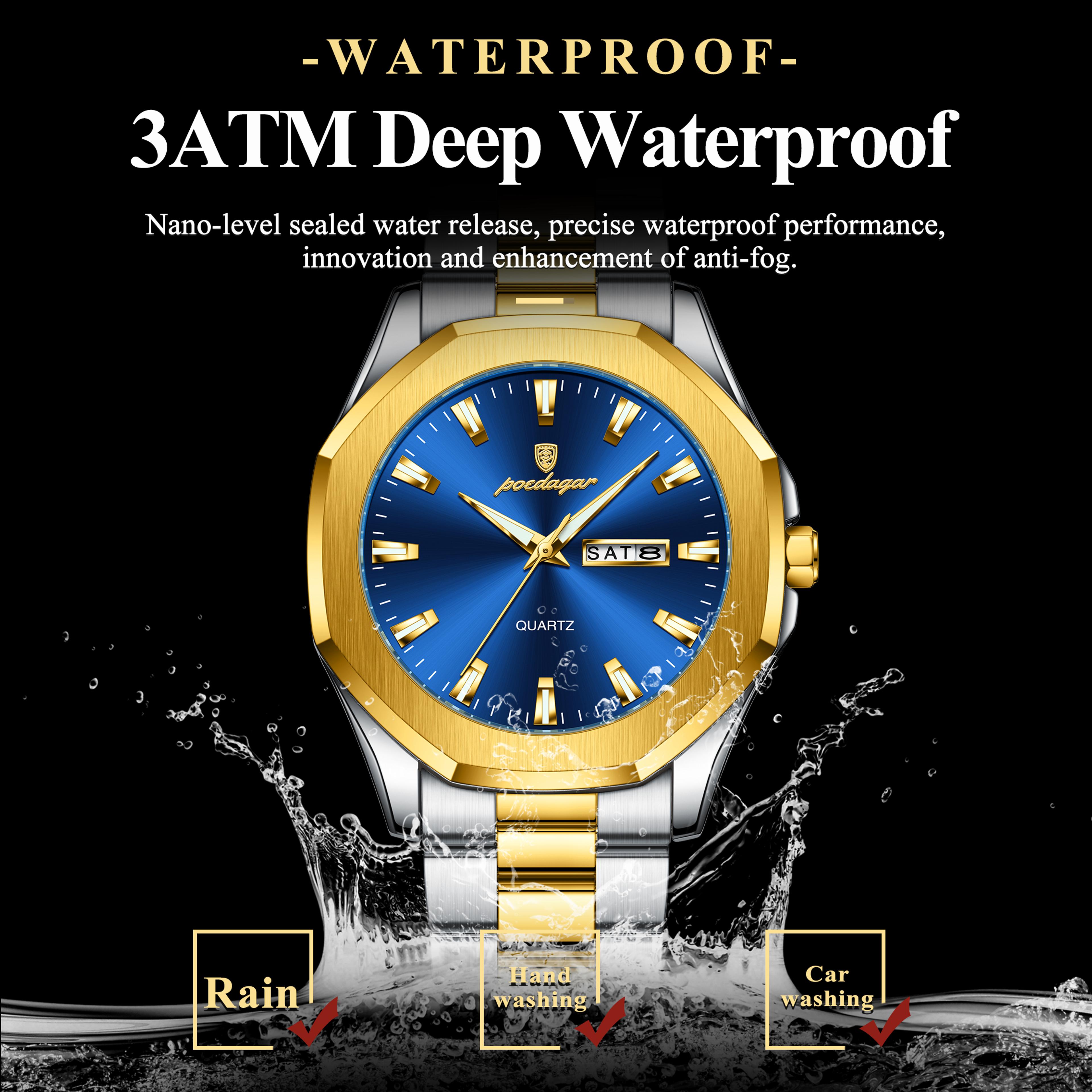 Luxury Mens Waterproof Luminous Stainless Steel Quartz Sport Watch 11