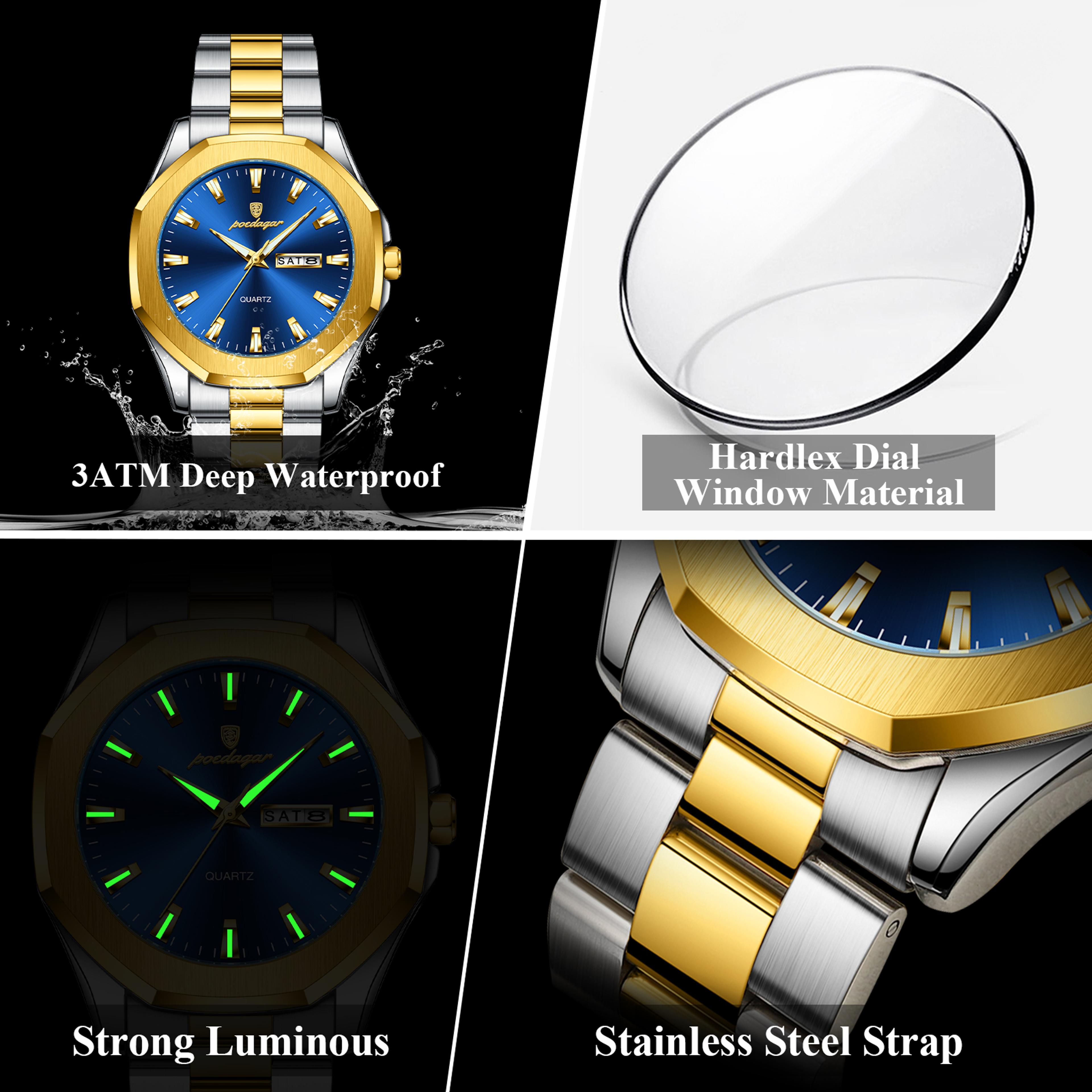 Luxury Mens Waterproof Luminous Stainless Steel Quartz Sport Watch 12