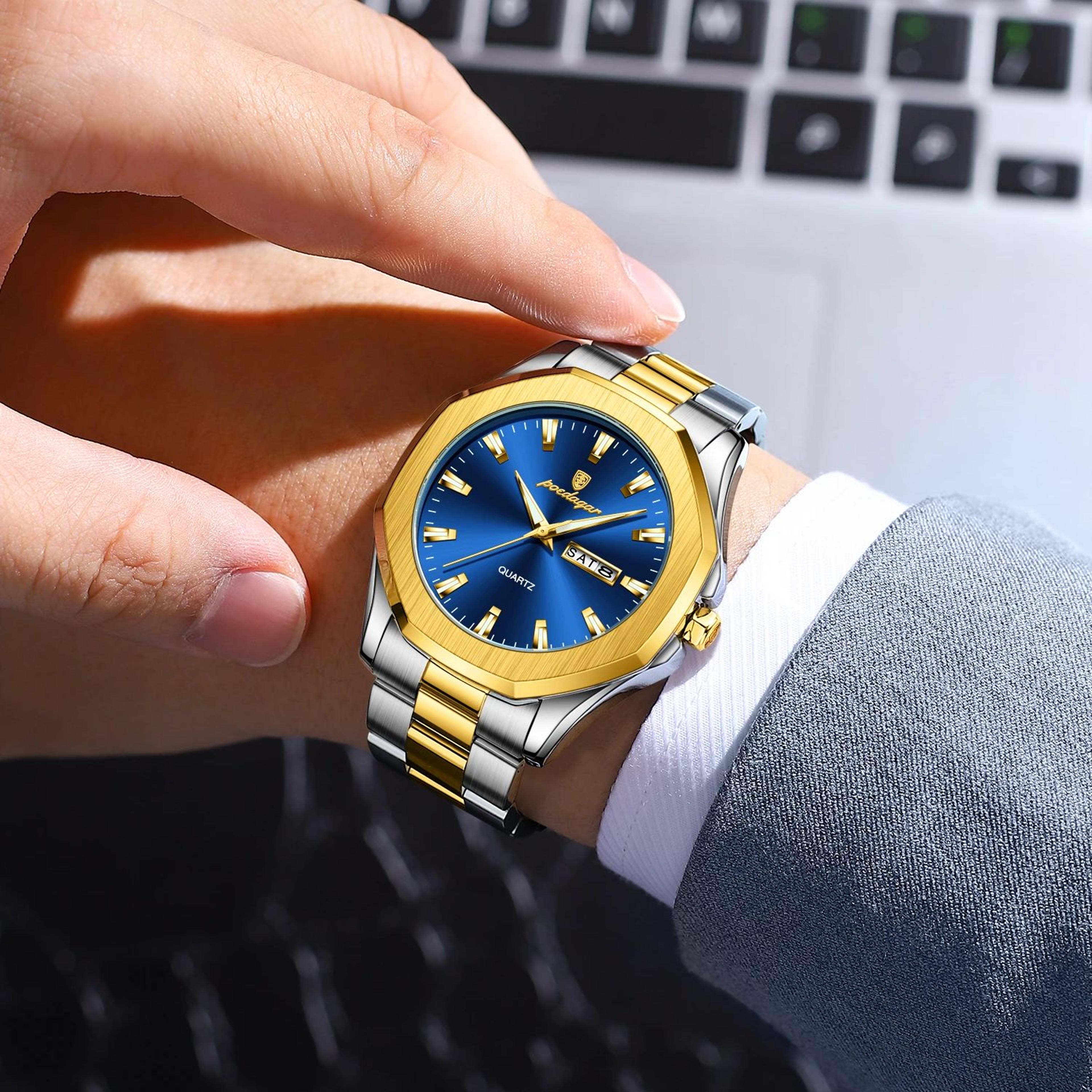 Luxury Mens Waterproof Luminous Stainless Steel Quartz Sport Watch 14