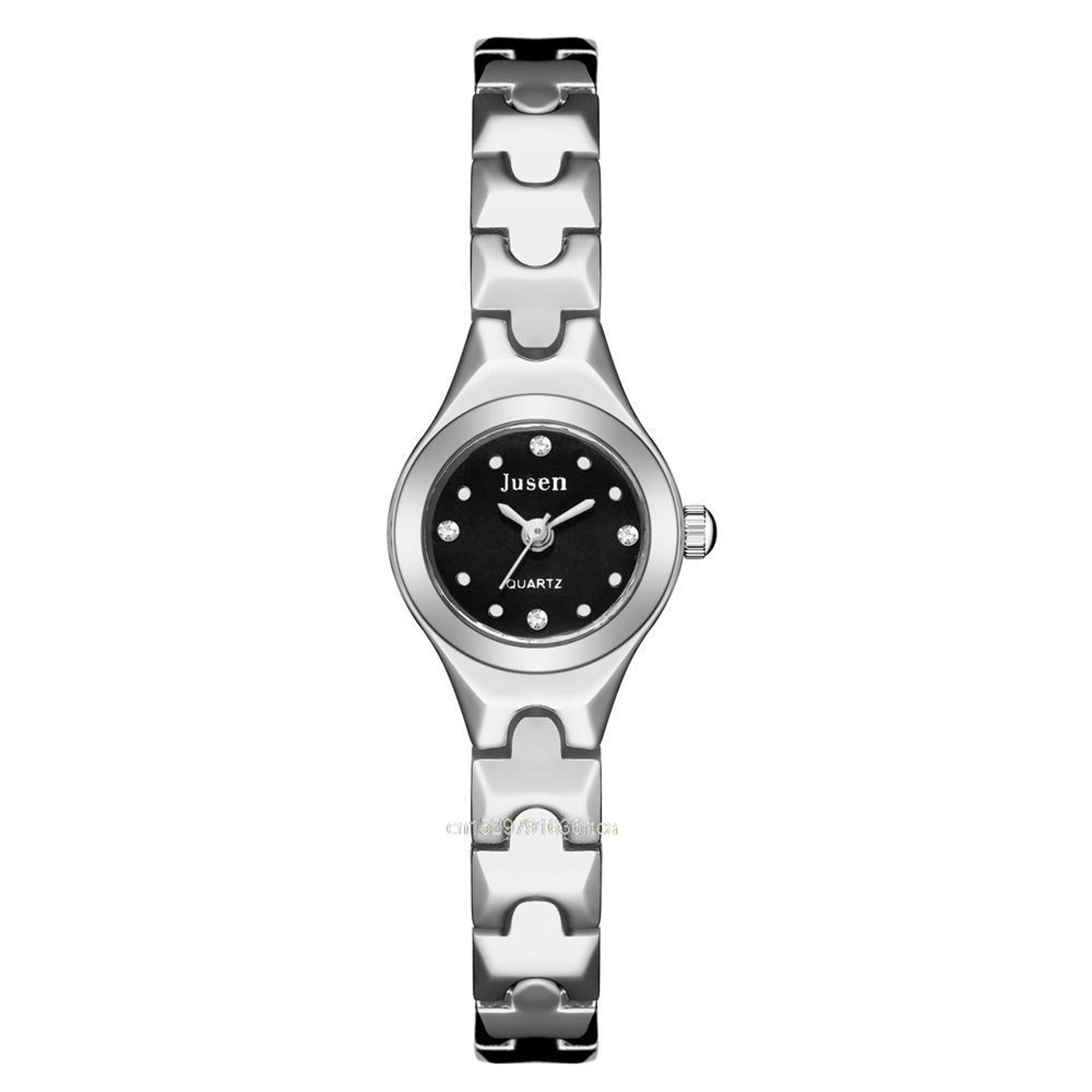 rose gold luxury stainless steel women bracelet watch with diamond style dial