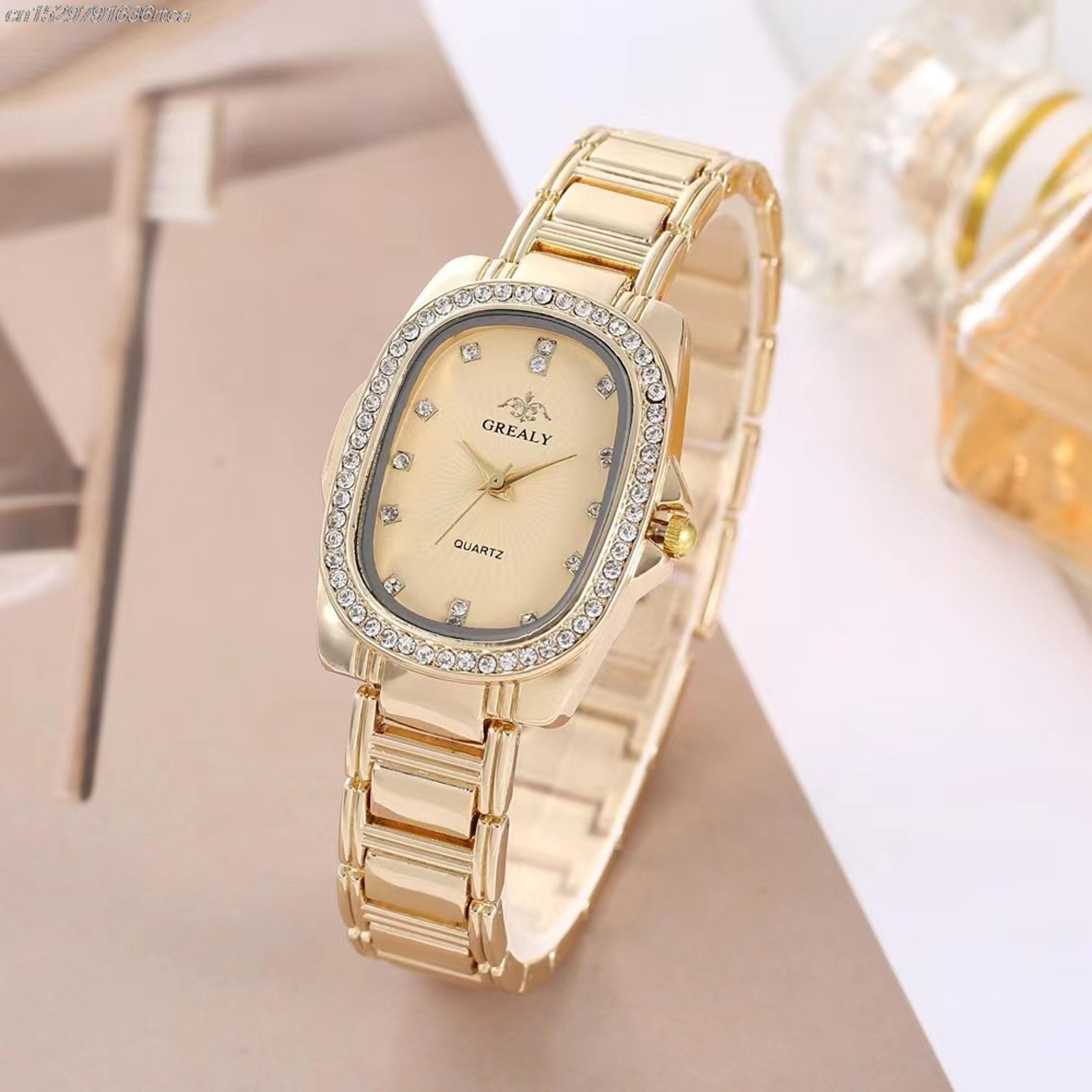 luxury green diamond women's quartz watch stainless steel bracelet dress watch