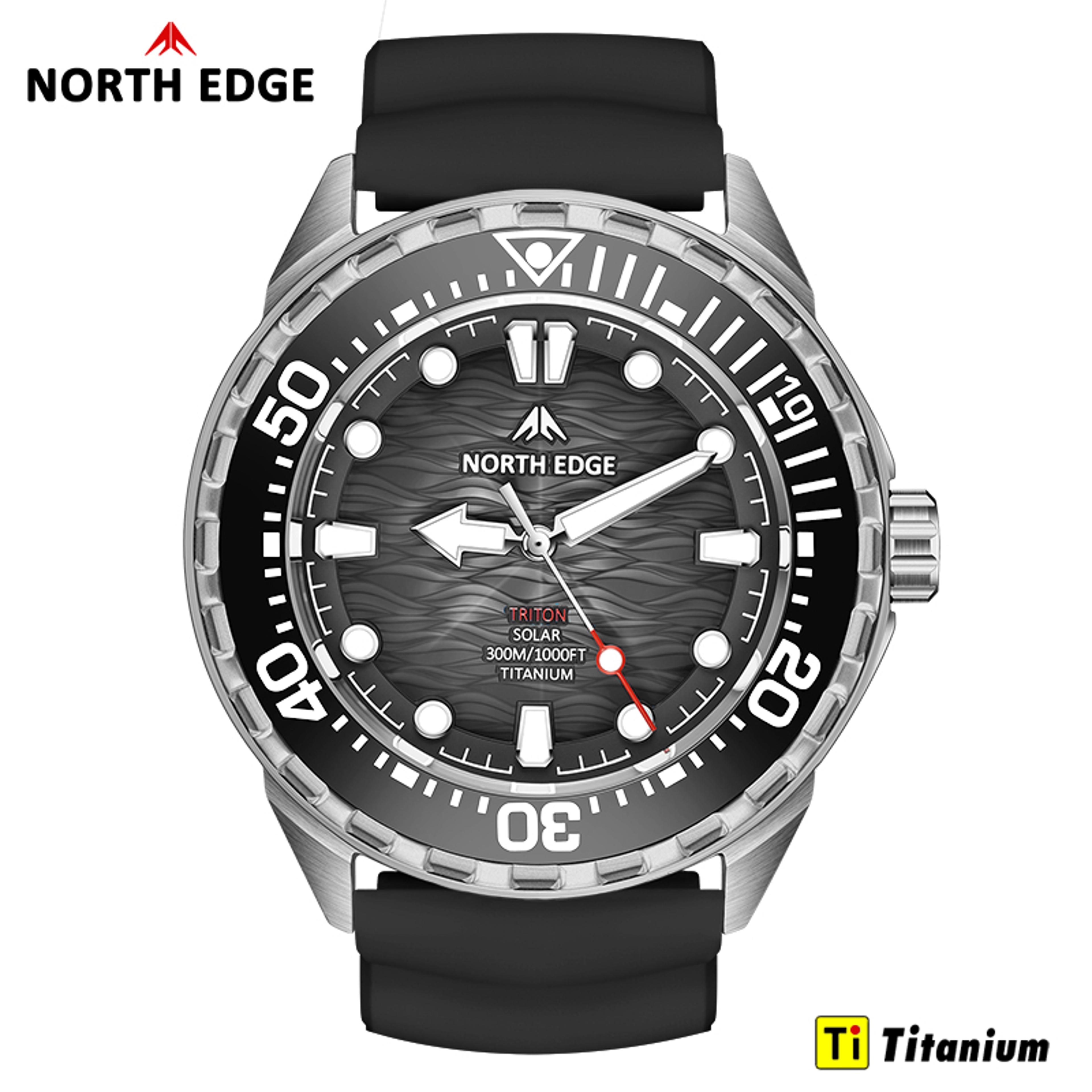Titanium Solar Powered Dive Watch For Men Waterproof Quartz Sports Watch 2