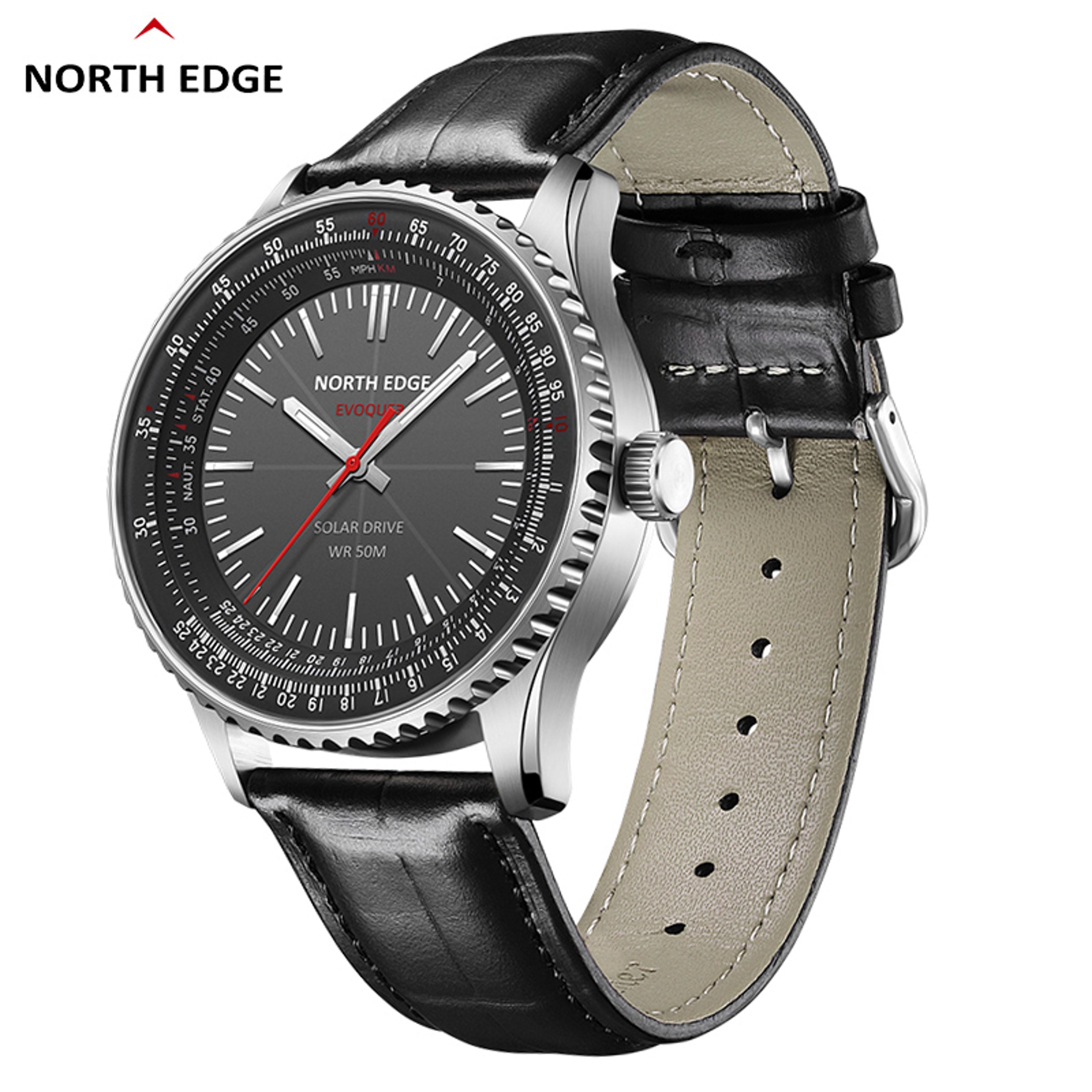Solar Powered Men Pilot Watch Leather Strap Aviation Military Luminous Watch 1