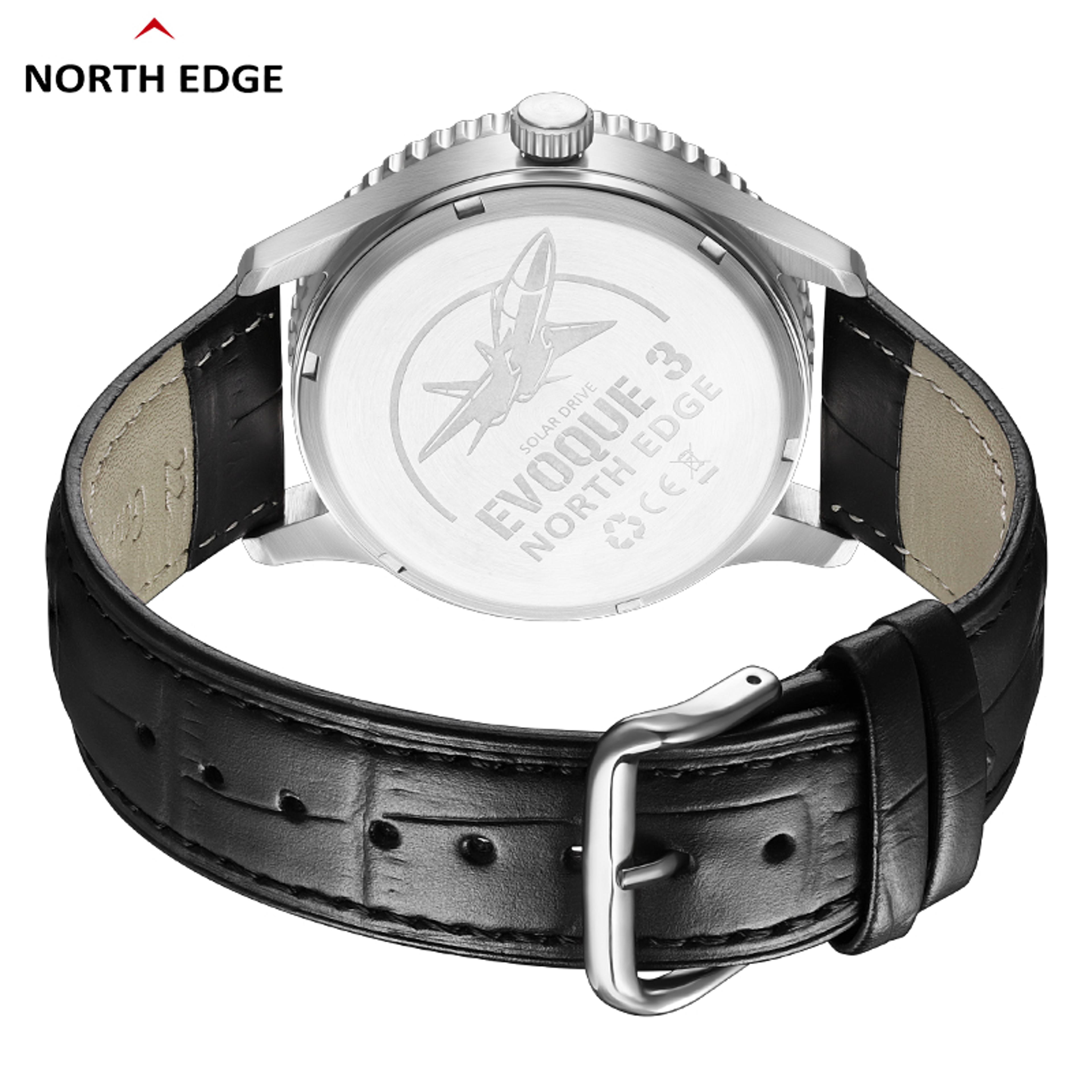 Solar Powered Men Pilot Watch Leather Strap Aviation Military Luminous Watch 2