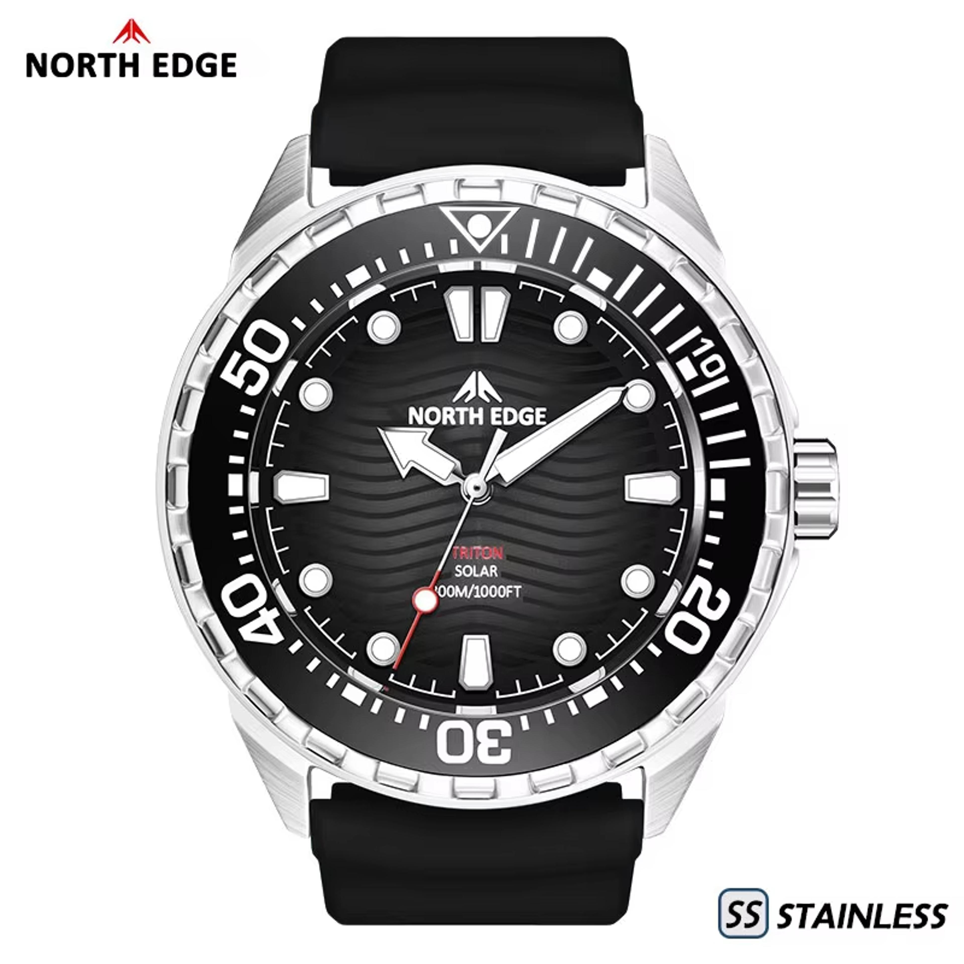 Solar Powered Dive Watch For Men Waterproof Titanium Quartz Wristwatch 3