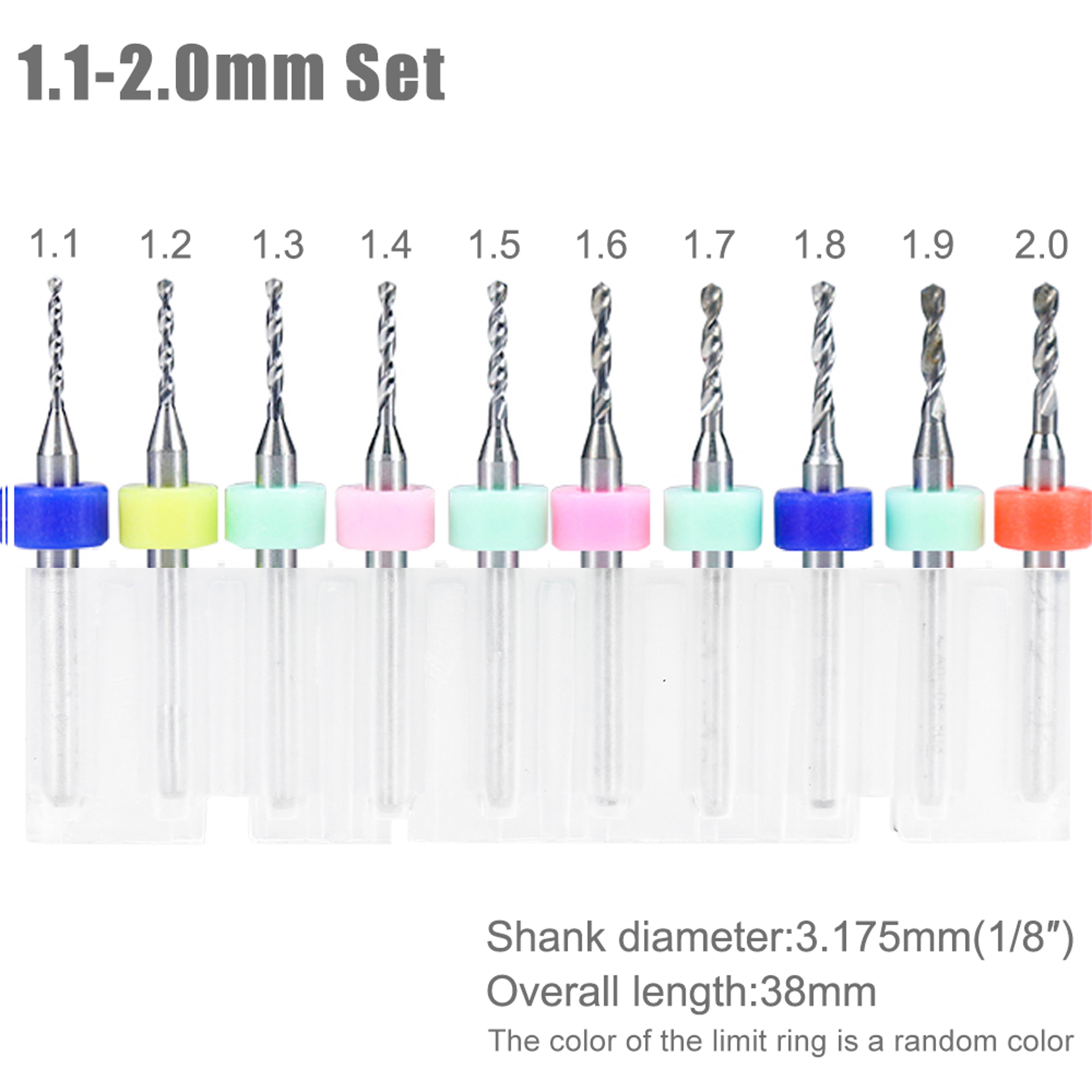 Import Carbide PCB Drill Bits Print Circuit Board Mini CNC Drilling Bit Set 7