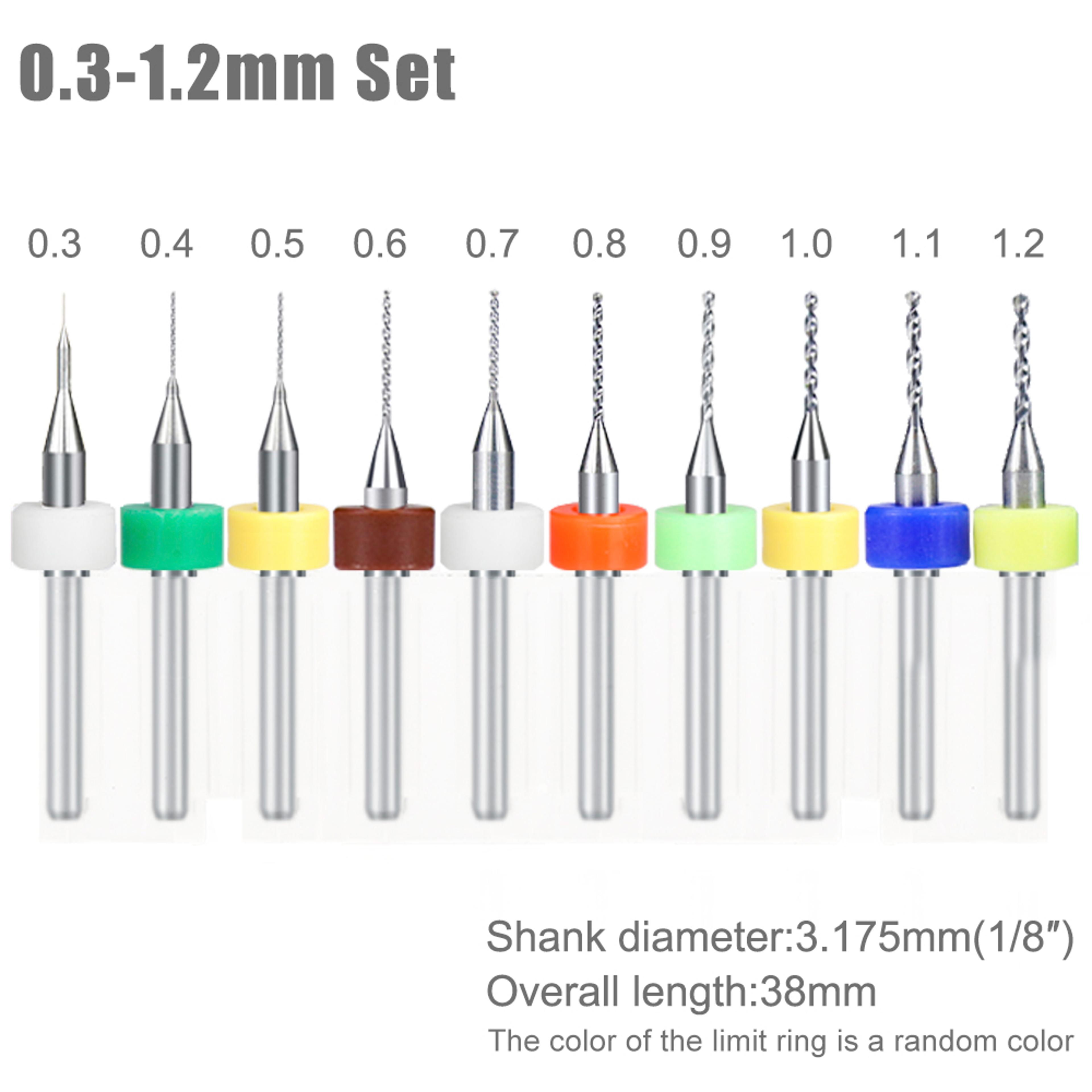 Import Carbide PCB Drill Bits Print Circuit Board Mini CNC Drilling Bit Set 8