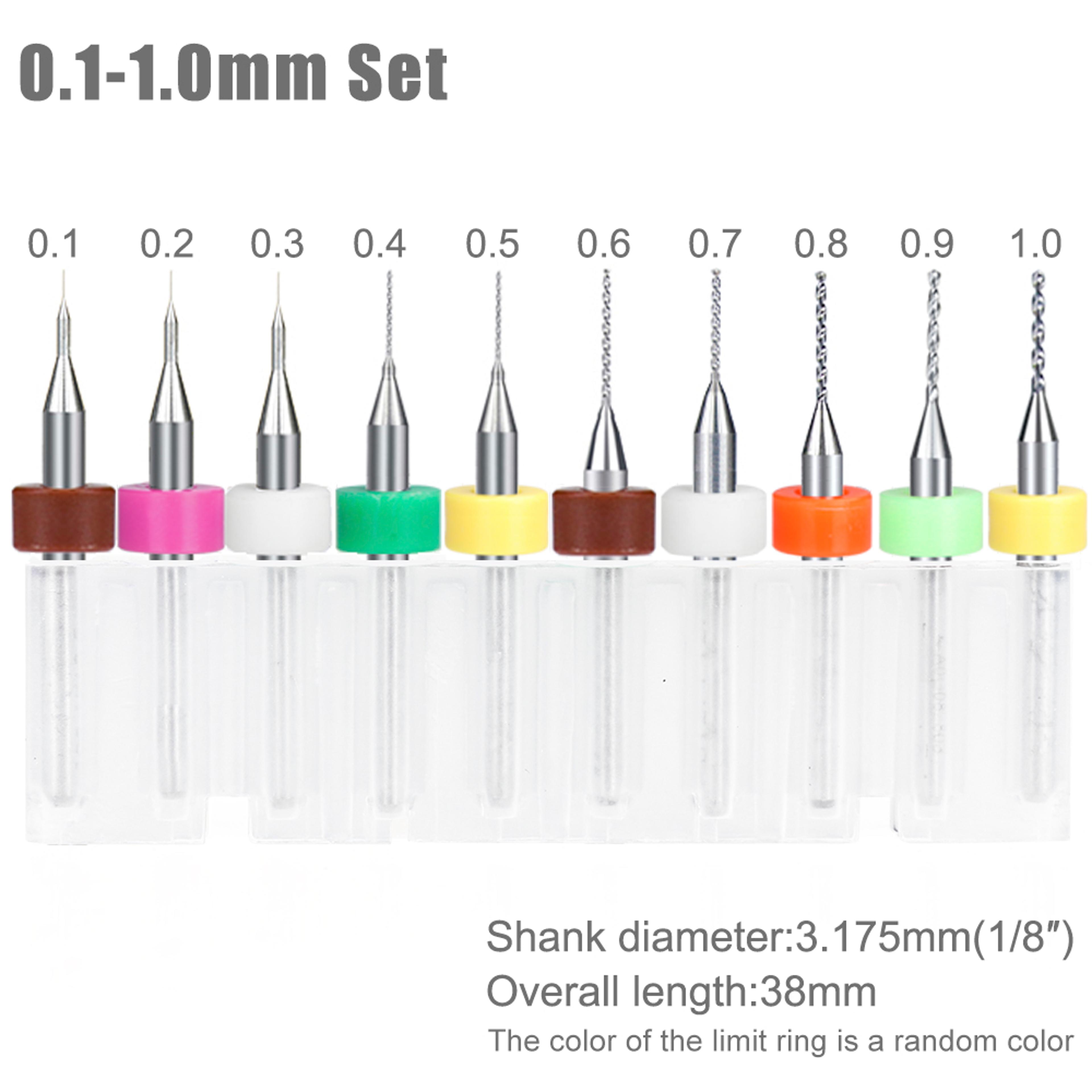 Import Carbide PCB Drill Bits Print Circuit Board Mini CNC Drilling Bit Set 9