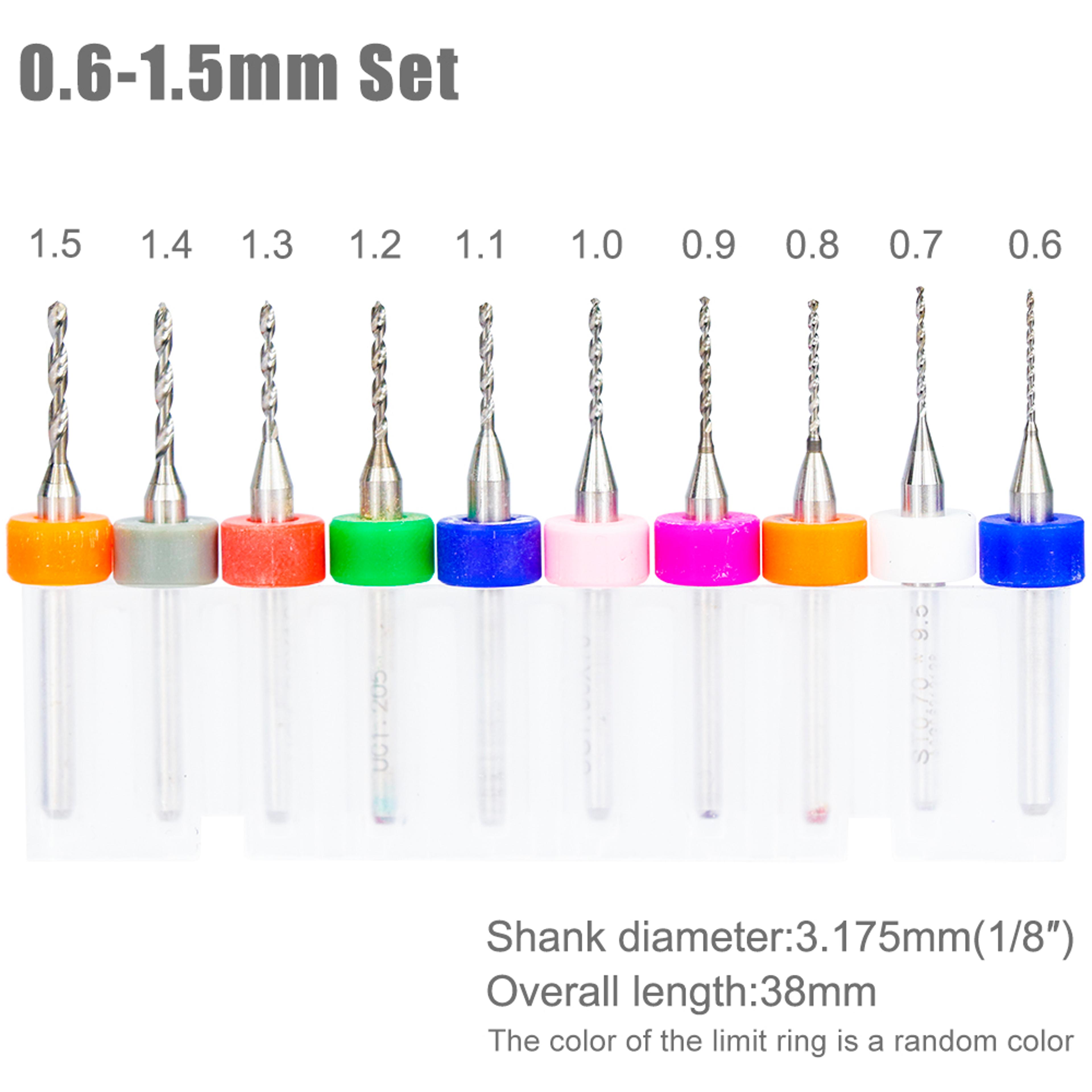 Import Carbide PCB Drill Bits Print Circuit Board Mini CNC Drilling Bit Set 10