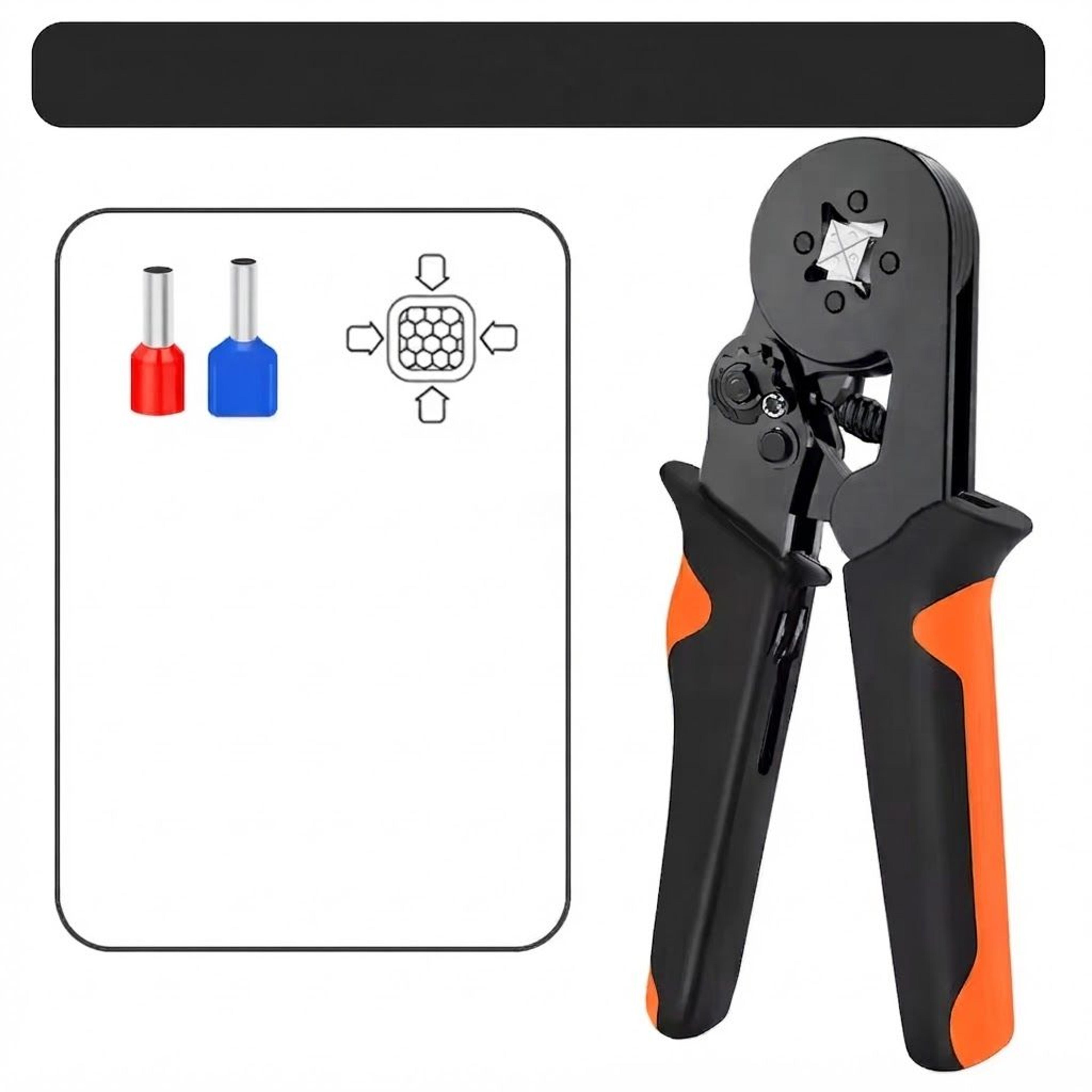 Hexagonal Self Adjusting Ratchet Ferrule Crimping Tool Kit With Ferrule Sleeves And Wire Terminalsi 0