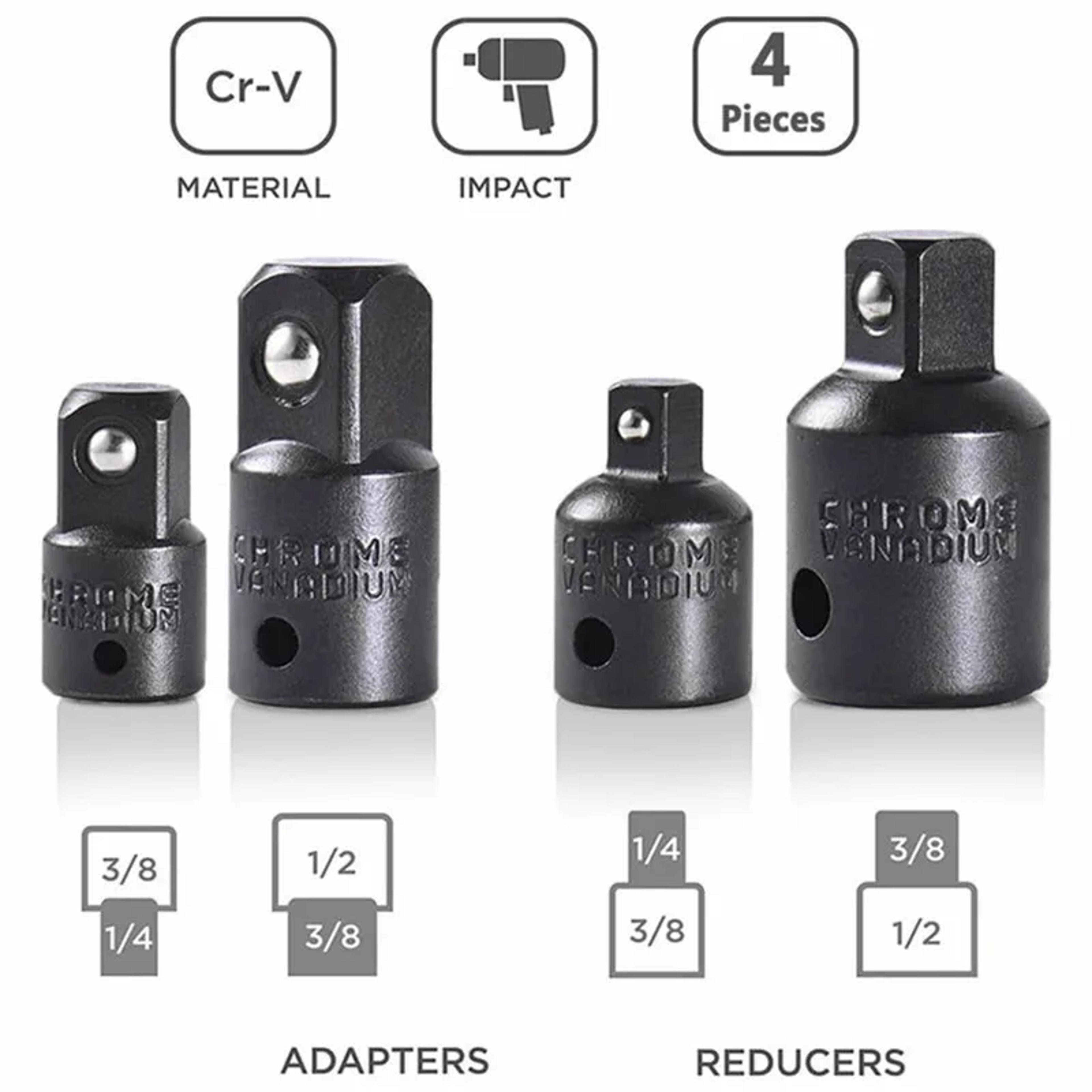 Impact Socket Adapter Reducer Set Drill Nut Driver Kit 6