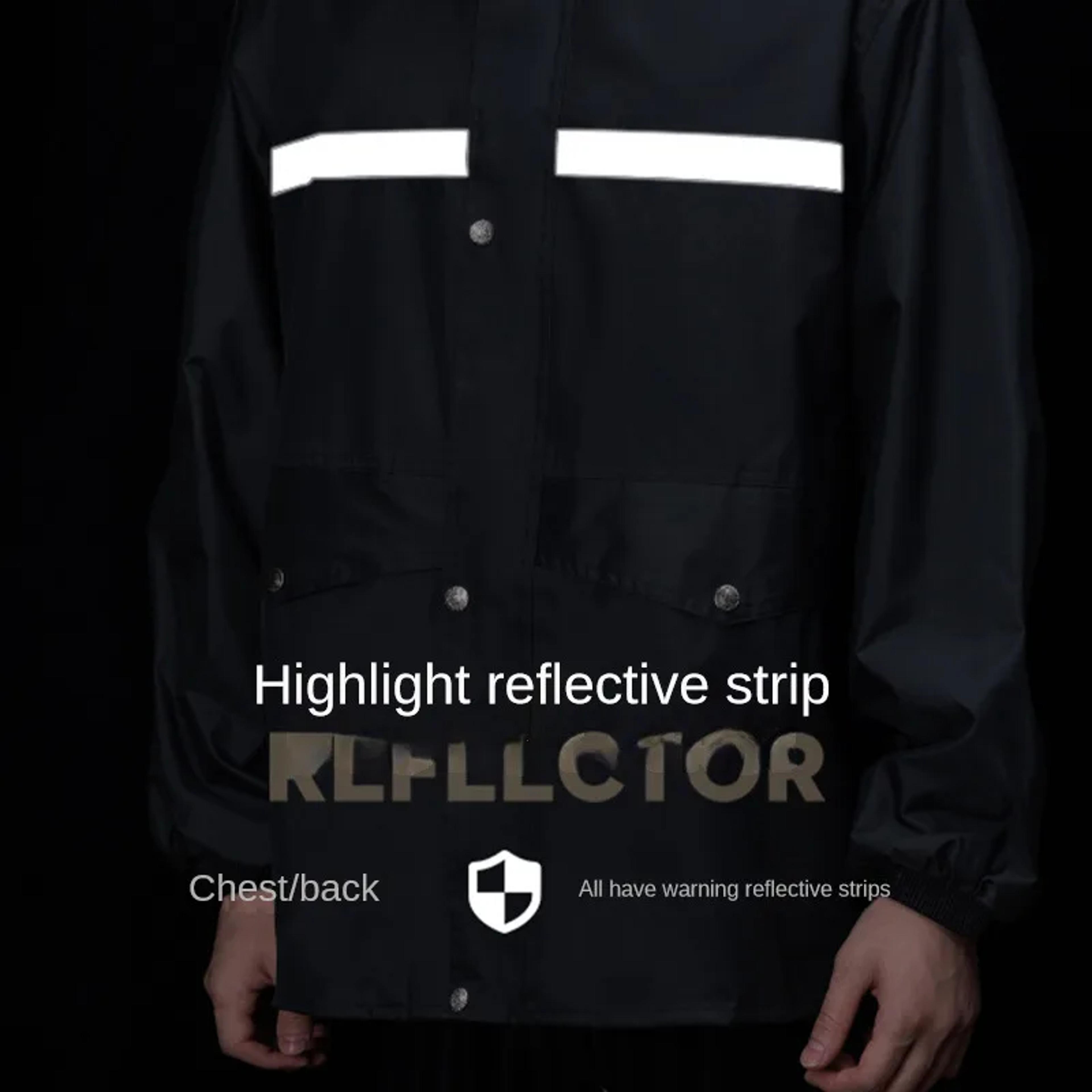 Reflective Waterproof Motorcycle Rain Suit Jacket And Pants For Electric Bike Riders 4