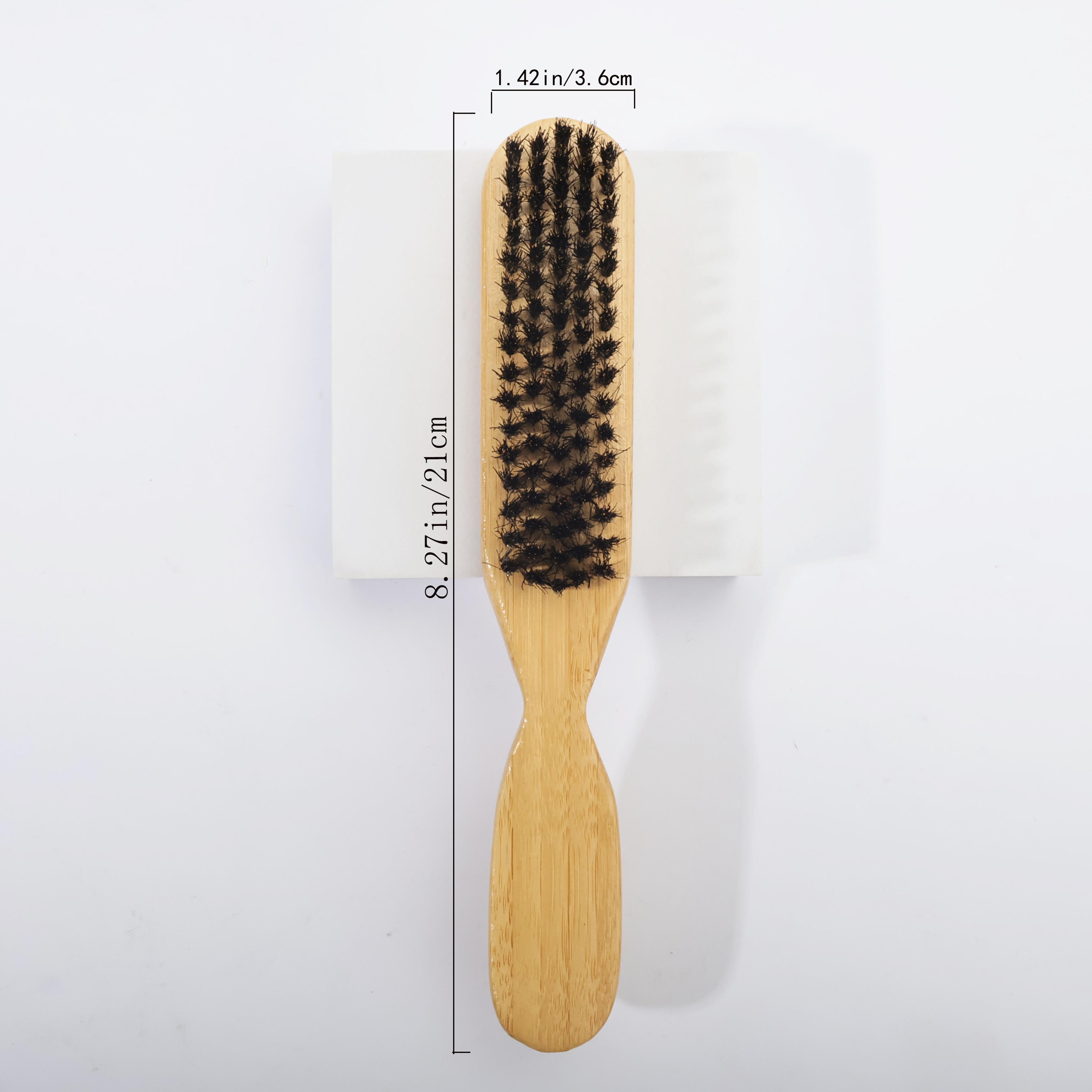 Boar Bristle Slick Back Hair Brush For Sleek Ponytail Bun Flyaway Control 5