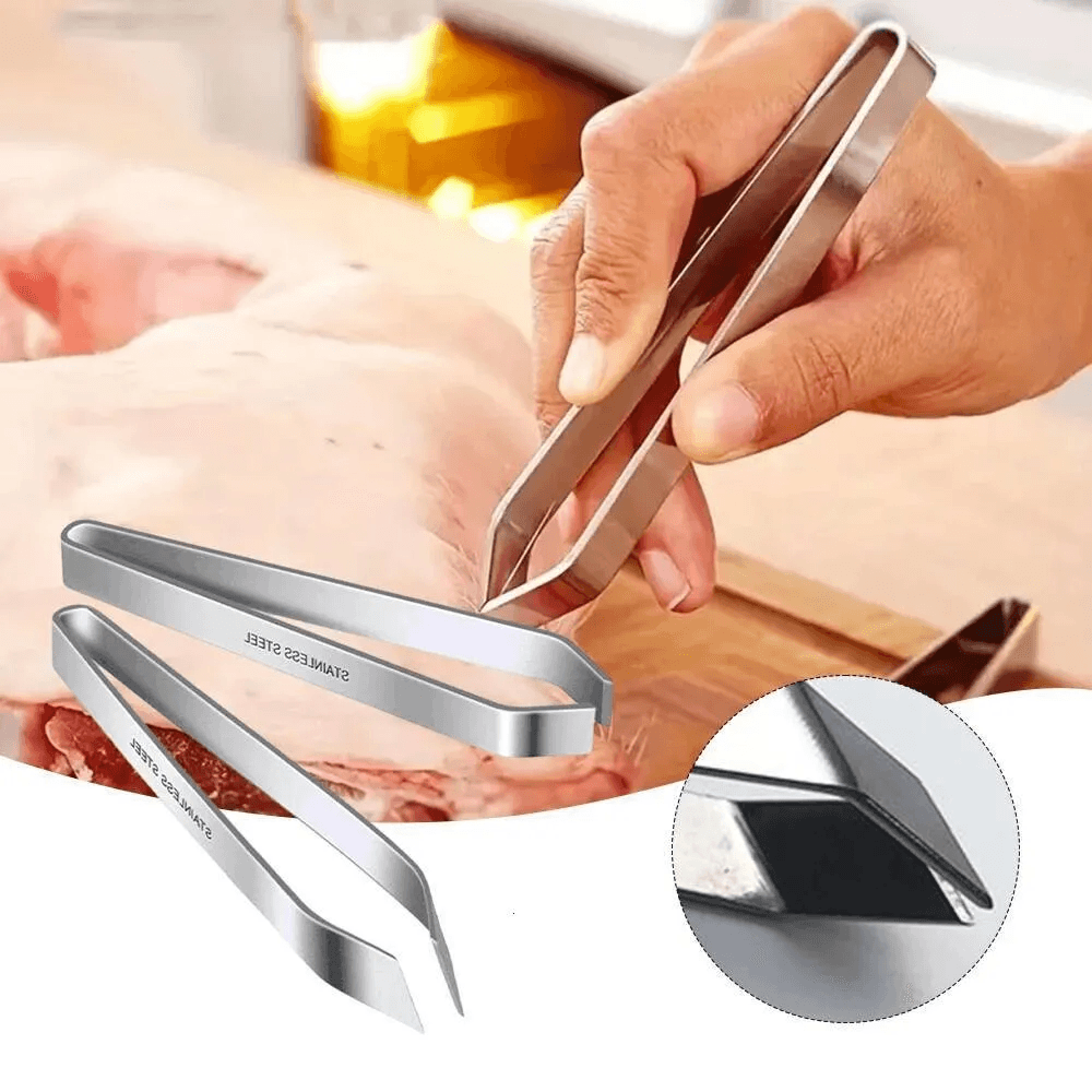 Stainless Steel Fish Bone Tweezers Deboning Tool For Precise Kitchen Prep 0