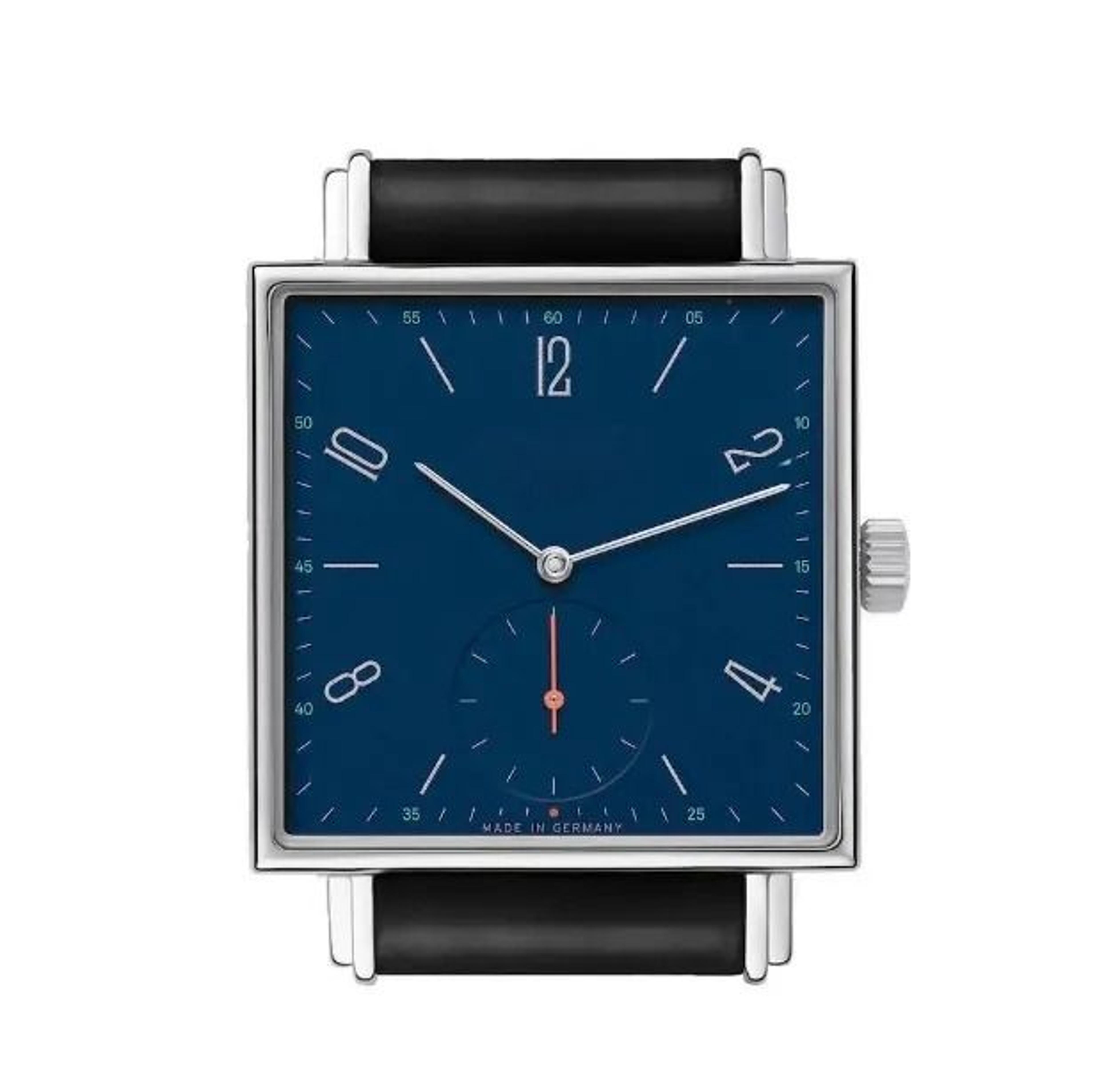 Square Dial Quartz Watch With Small Seconds And Classic Strap 1