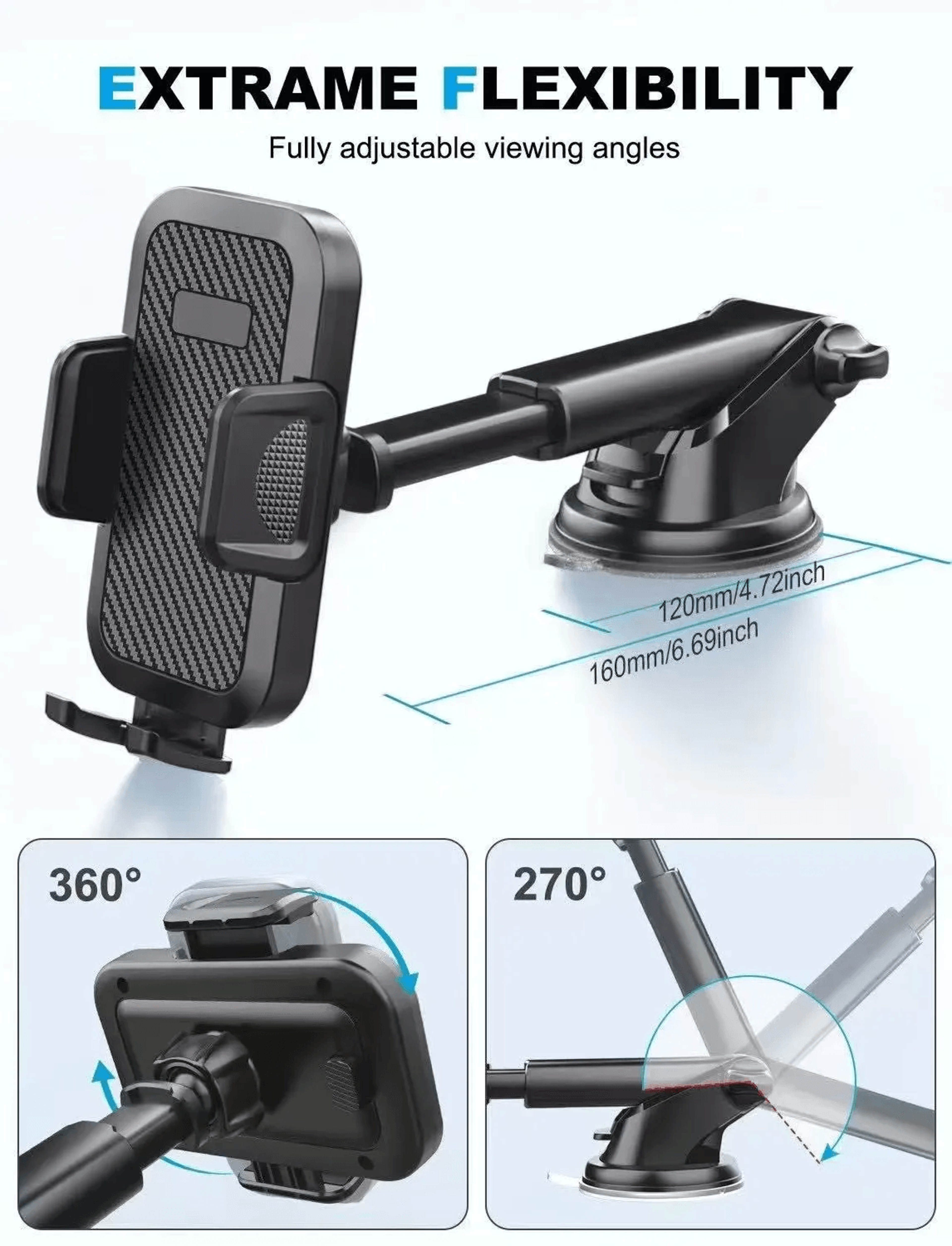 Car Phone Holder Stable Grip Universal Phone Mount 1