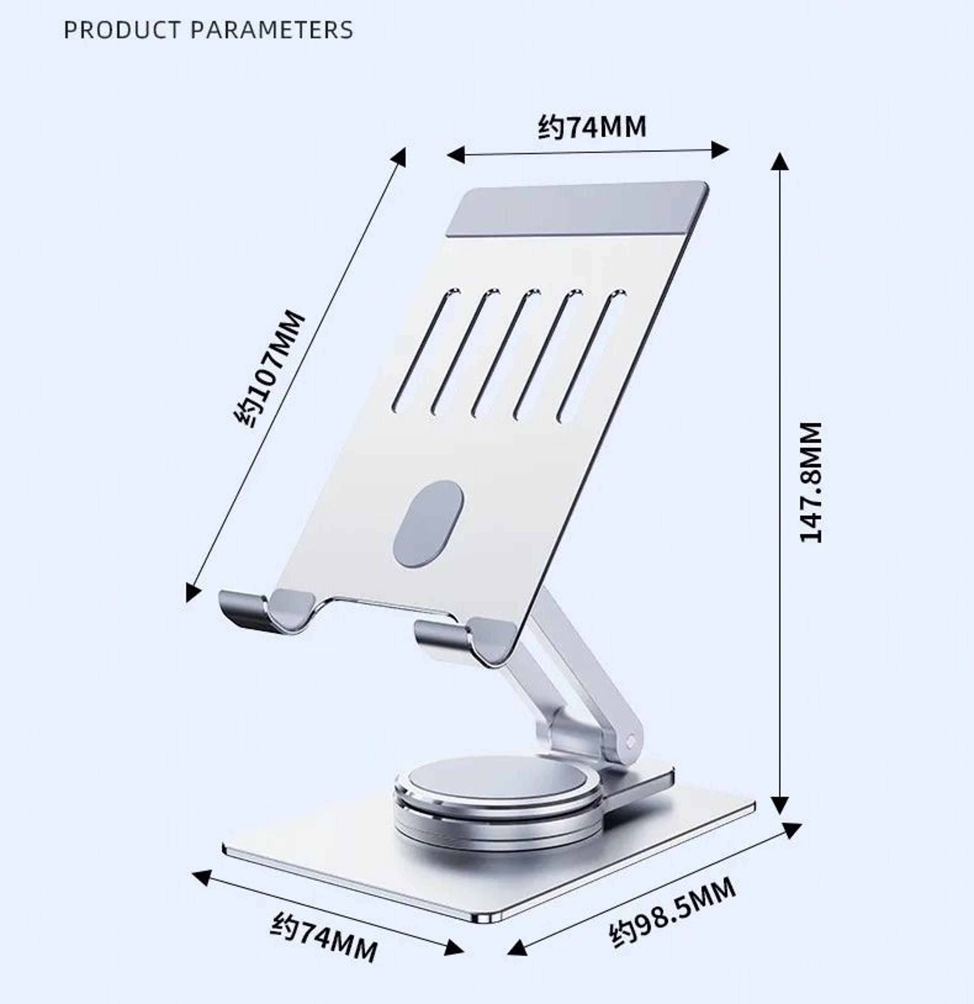 Rotating Folding Phone Holder Aluminum Alloy Adjustable Desk Tablet Stand 4