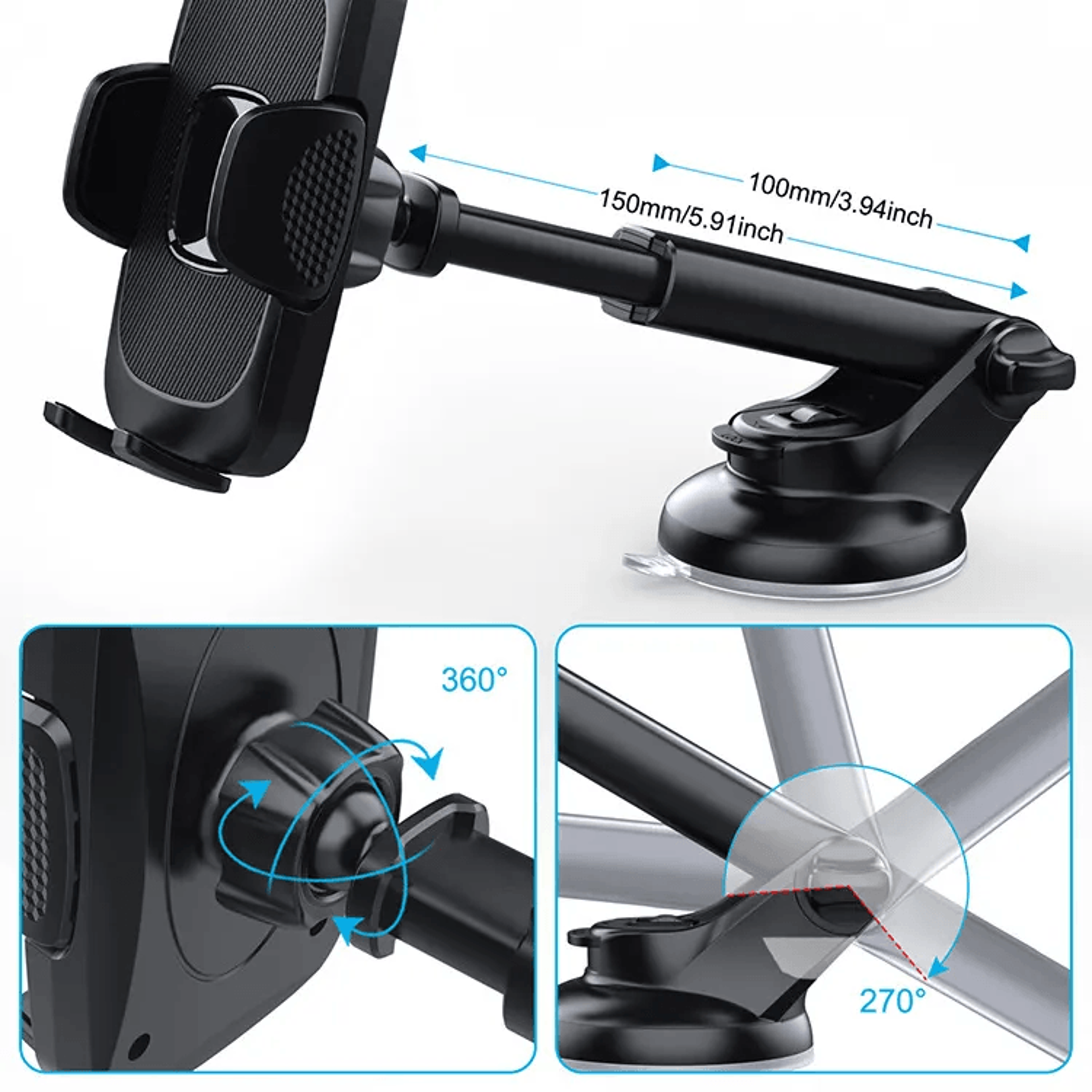 Gravity Car Phone Holder Hands Free Mount 1