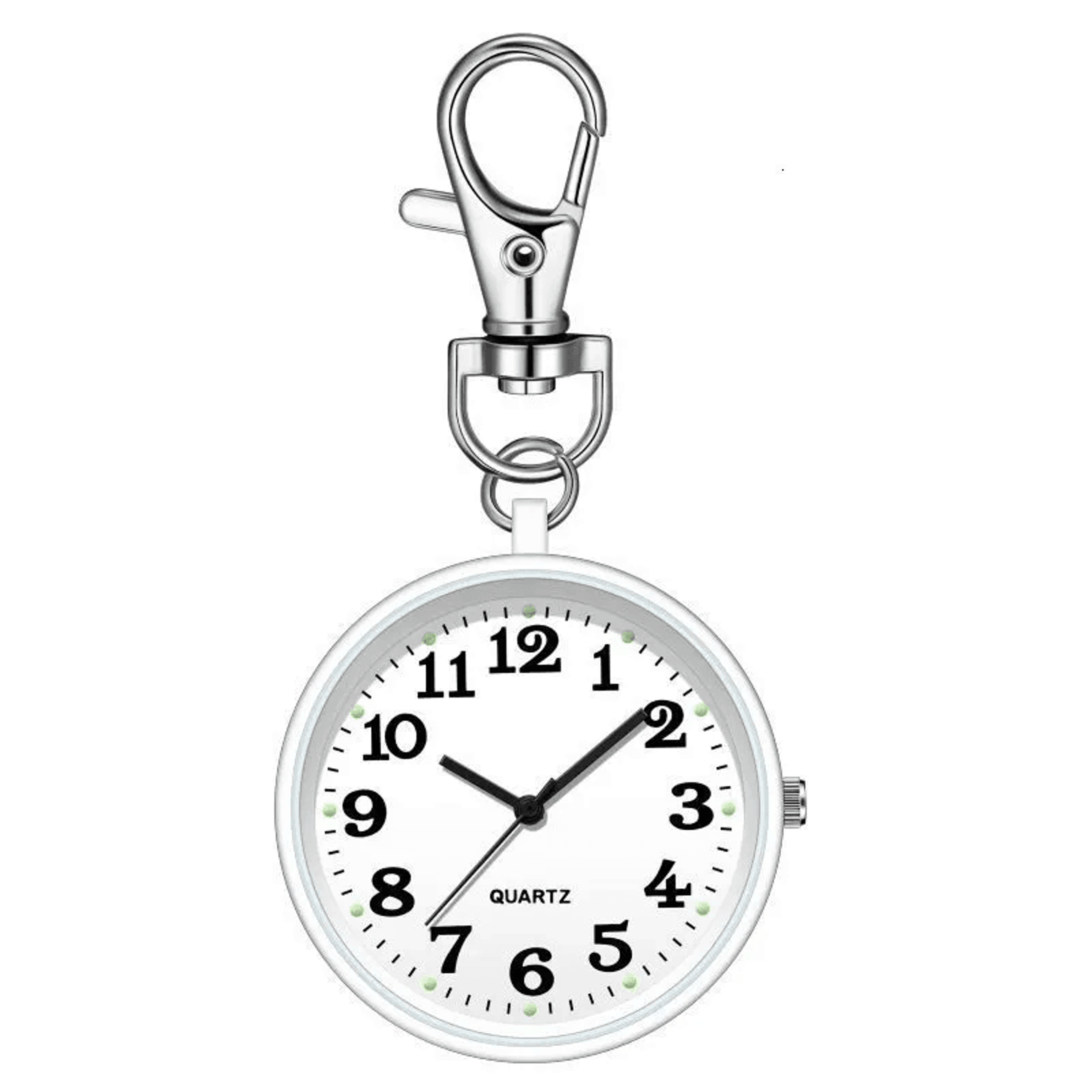 Easy Read Nurse Pocket Watch Large Number Keychain Quartz Watch 6