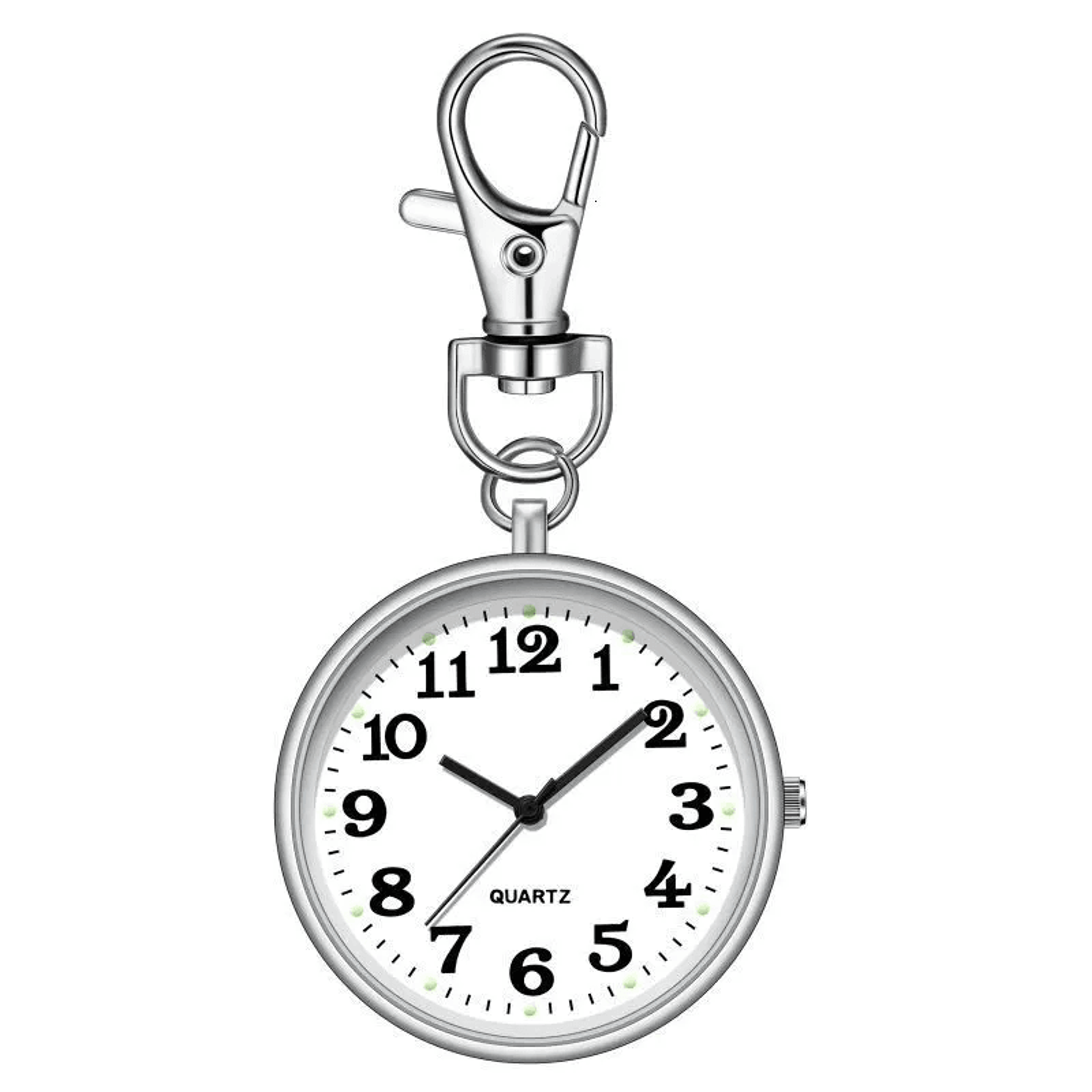 Easy Read Nurse Pocket Watch Large Number Keychain Quartz Watch 1