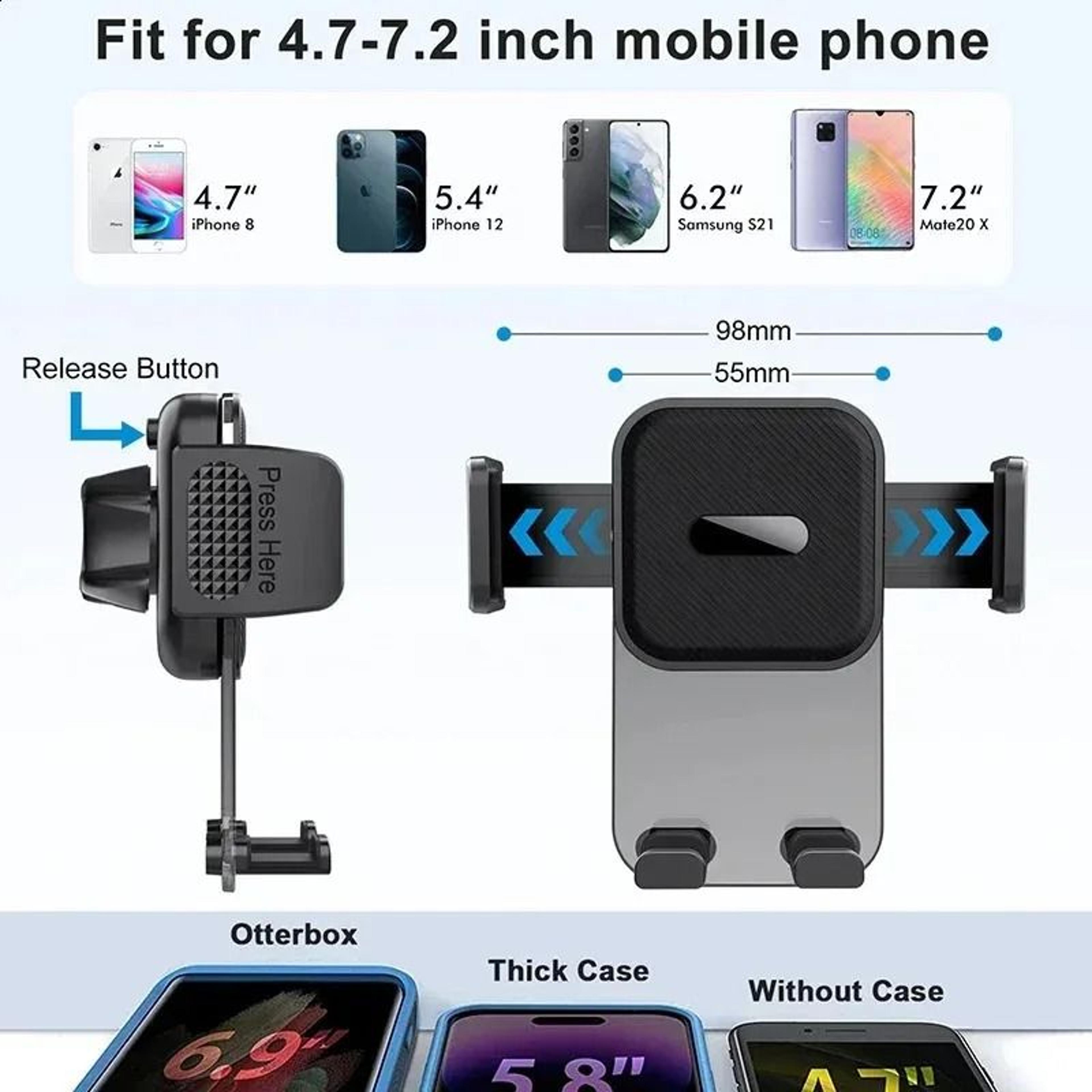 Vent Phone Mount Car Phone Holder For 4 To 7 Inch Phones 3
