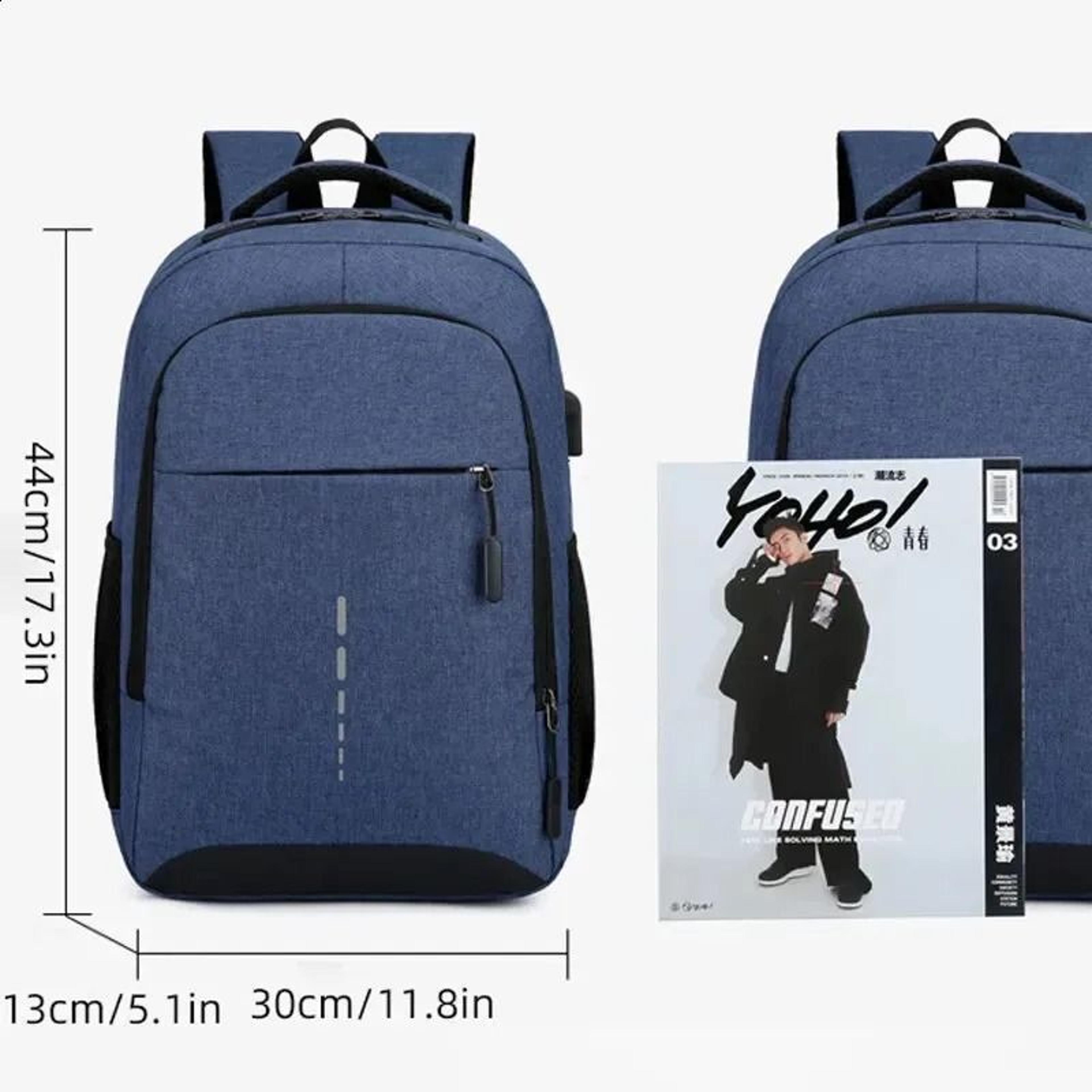 Classic Men Waterproof USB Charging Laptop Backpack 3