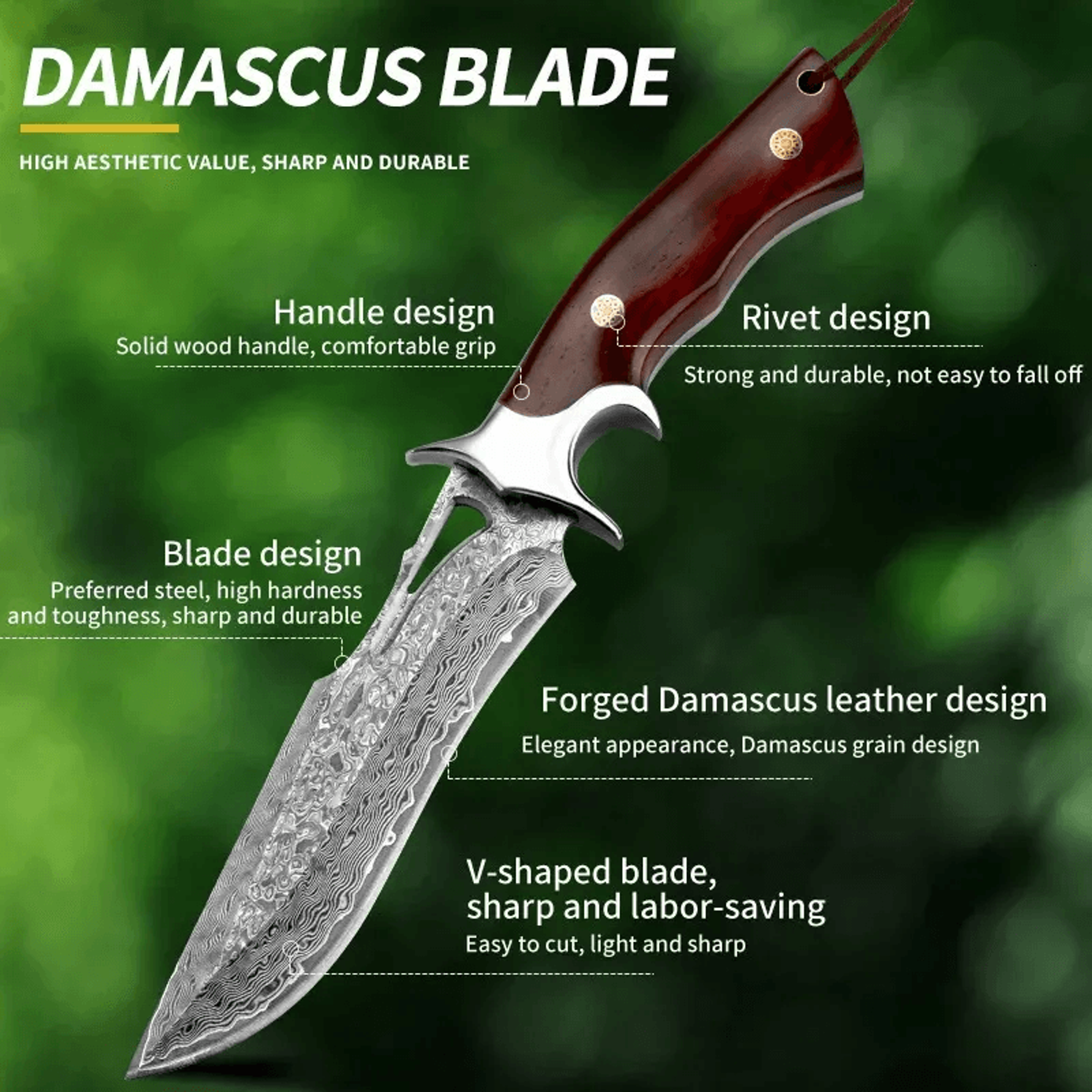 Butcher Knife With Leather Handle And Sheath 2