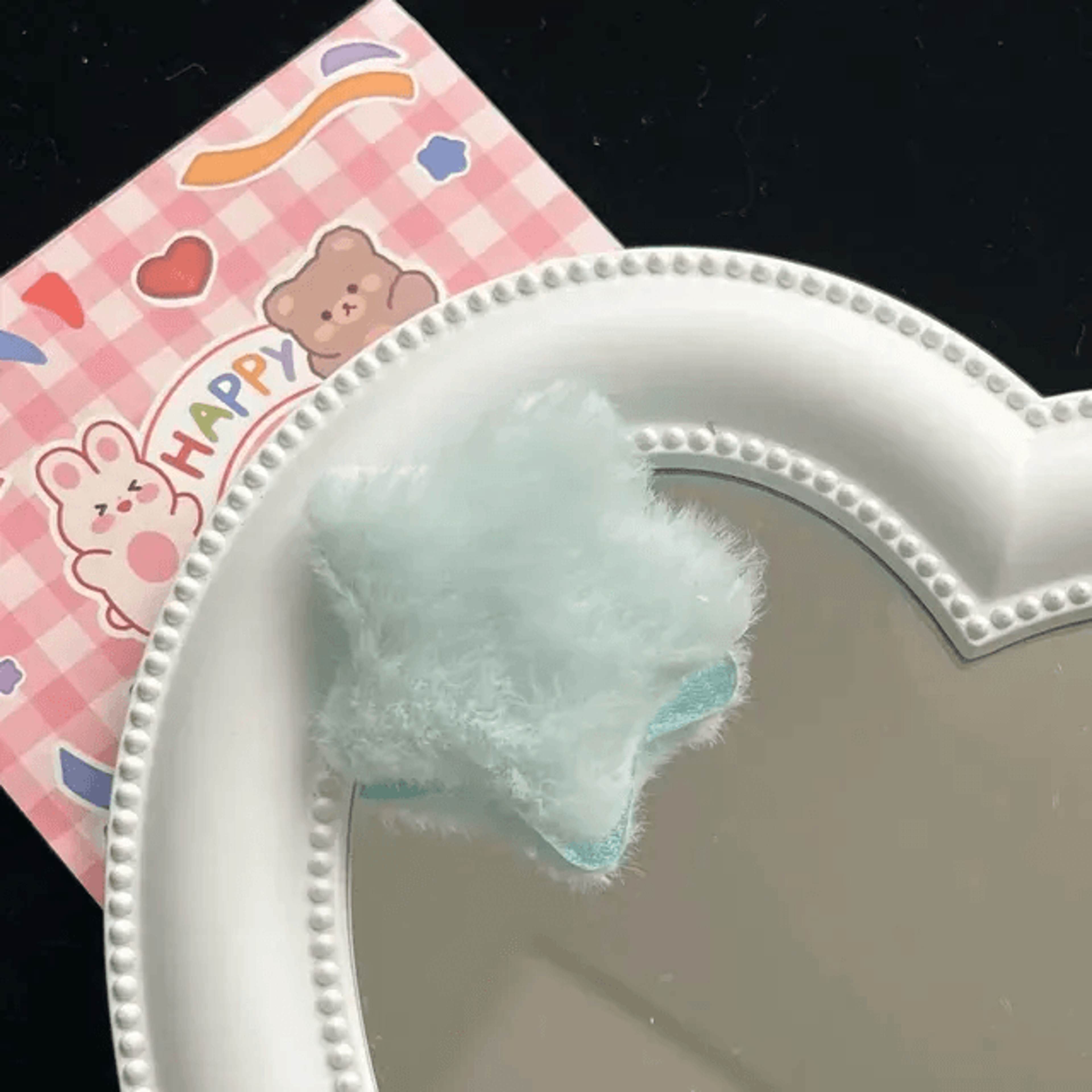 Plush Star Phone Grip Fluffy Ring Holder For IPhone Accessories 0