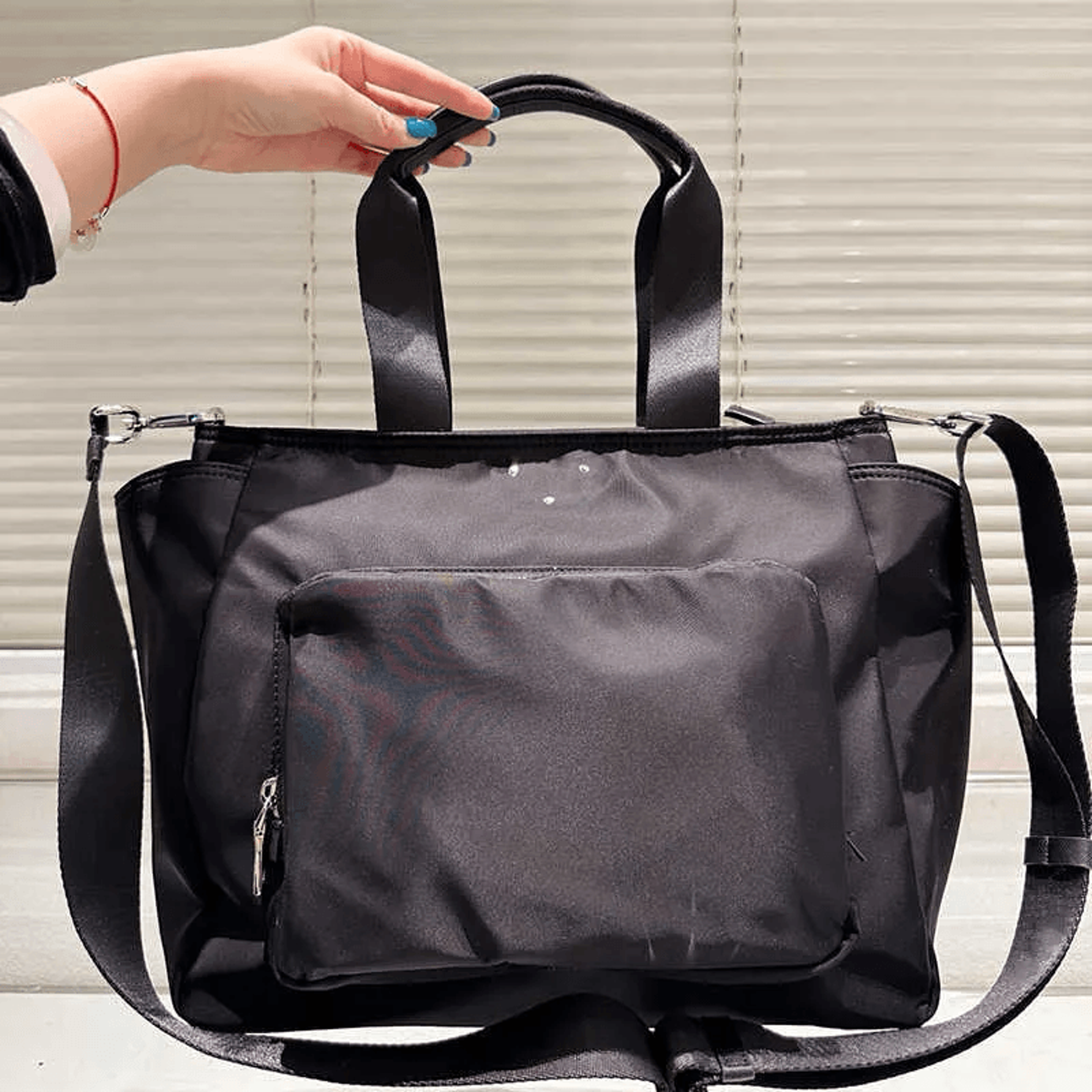 Nylon Work Tote Bag Large Designer Briefcase For Men And Women Black 0