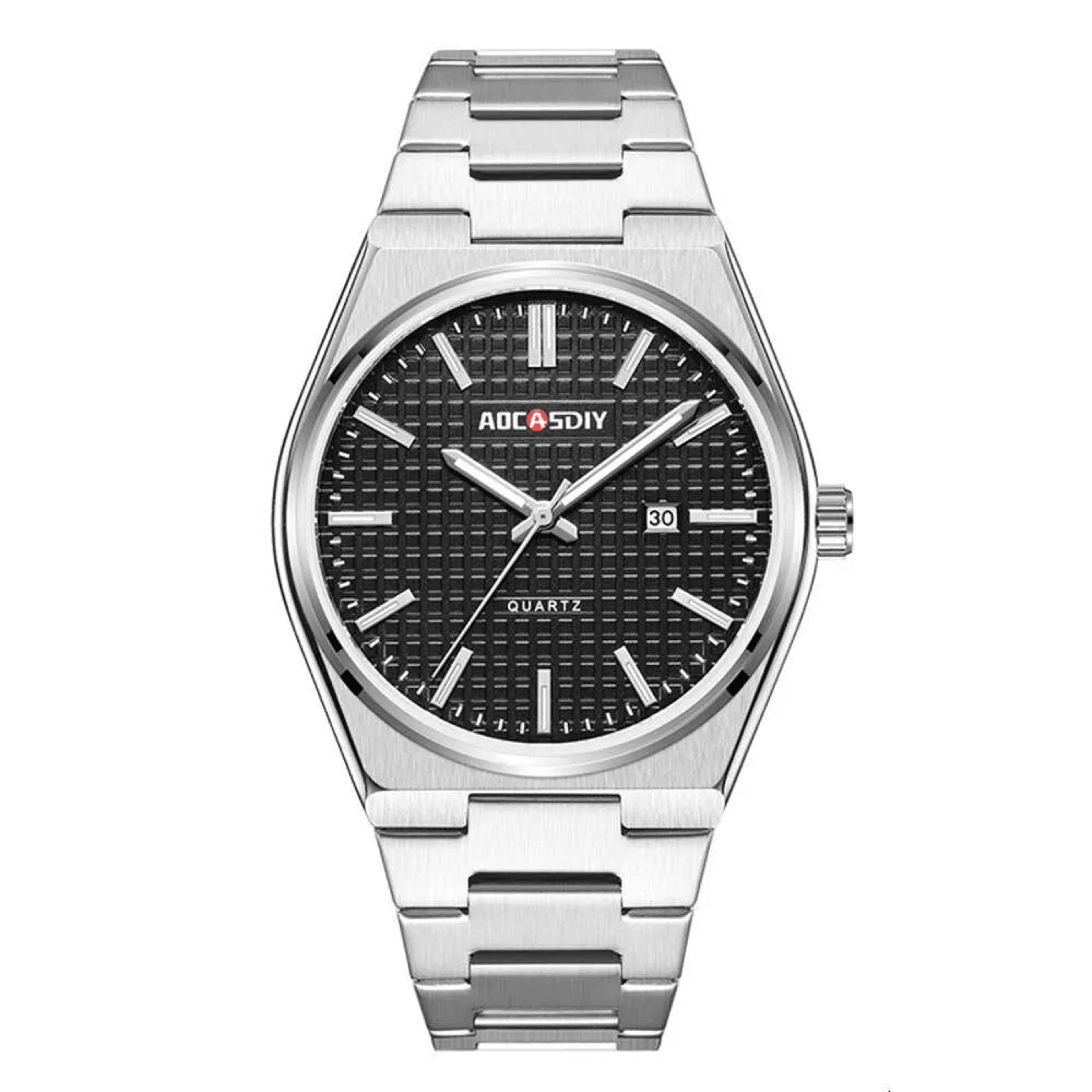 men quartz watch stainless steel waterproof calendar watch