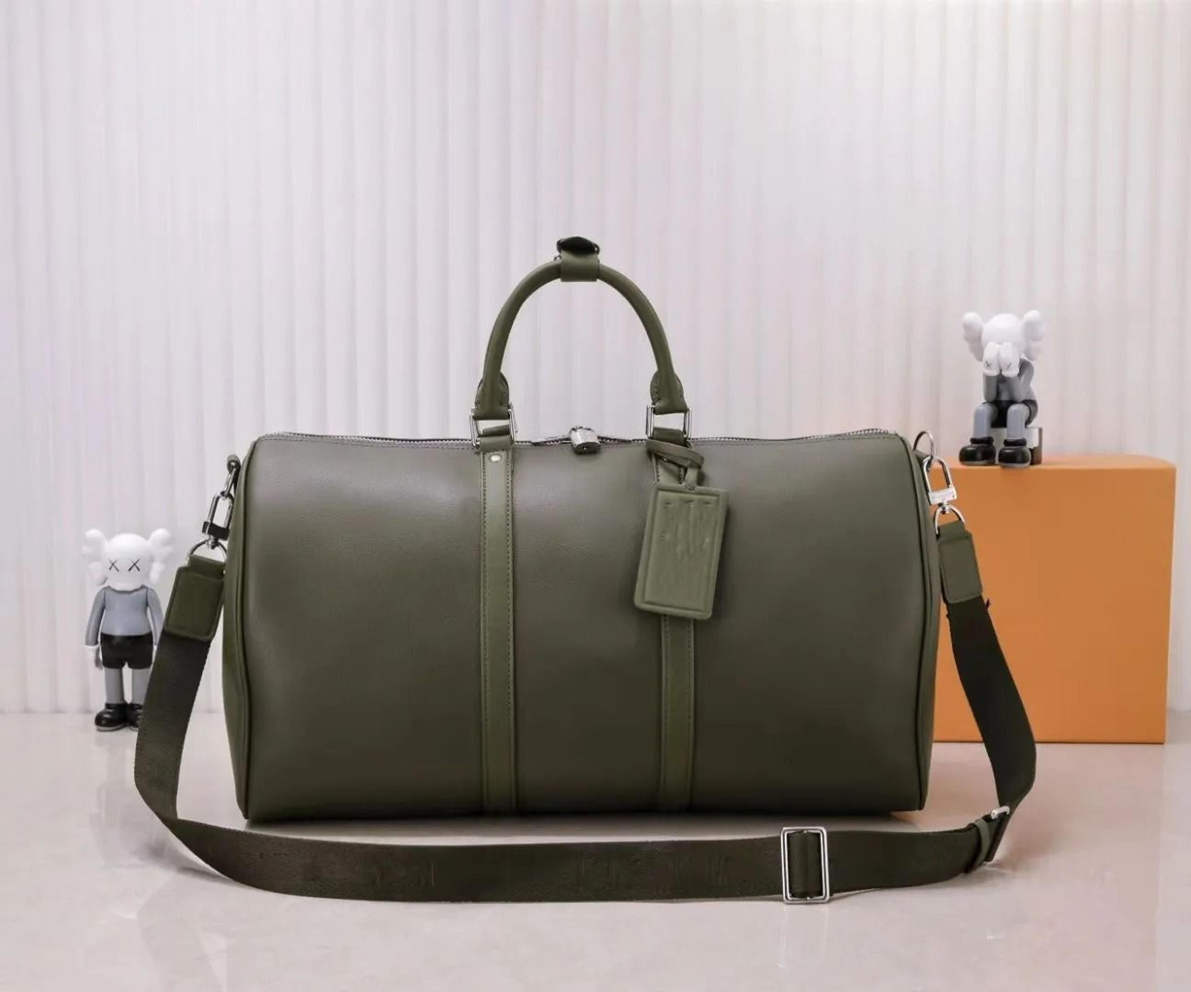 Men Leather Duffle Bag Travel Weekender With Shoulder Strap 0